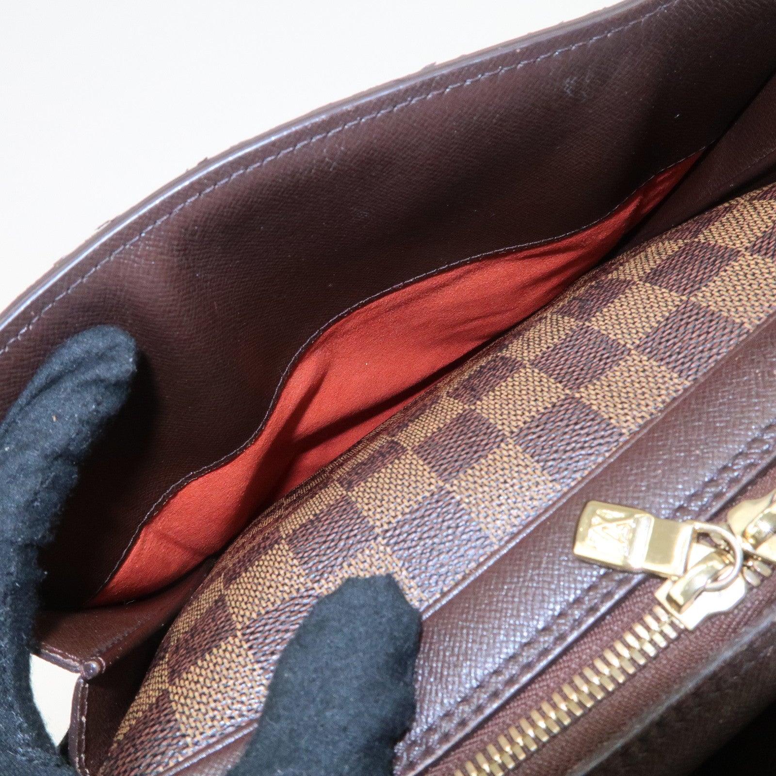 Louis Vuitton Damier Ebene Triana Hand Bag Brown N51155