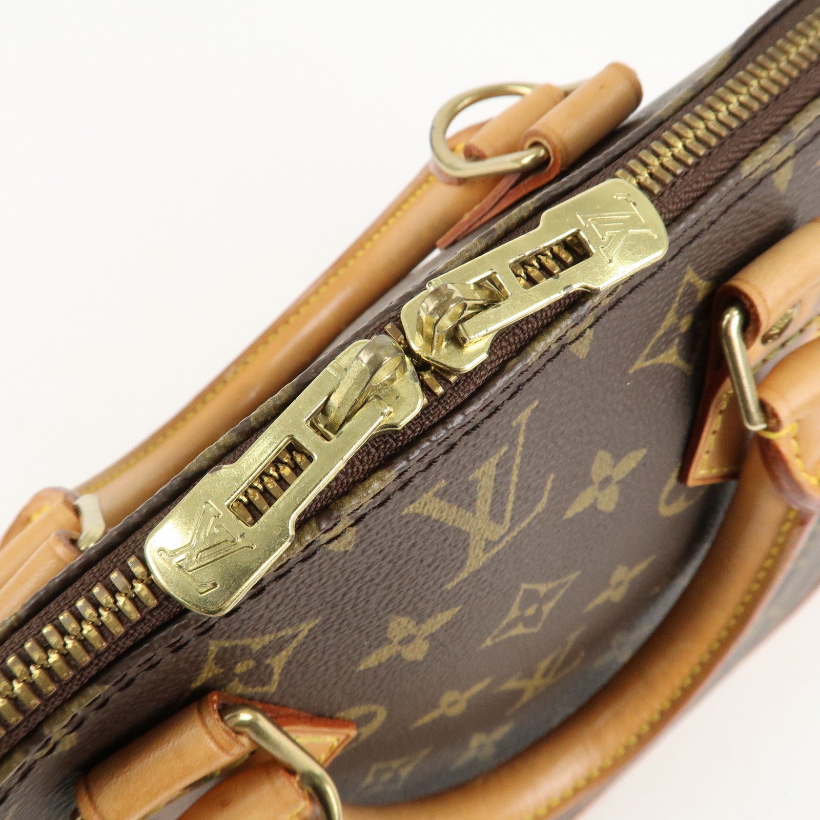 Louis Vuitton Monogram Alma Hand Bag Brown M51130 Used