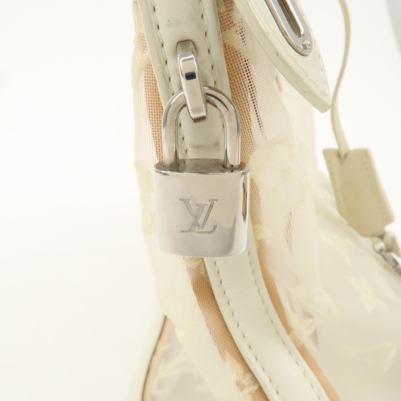 Louis Vuitton Monogram Transparence Lockit Hand Bag Blanc M40699