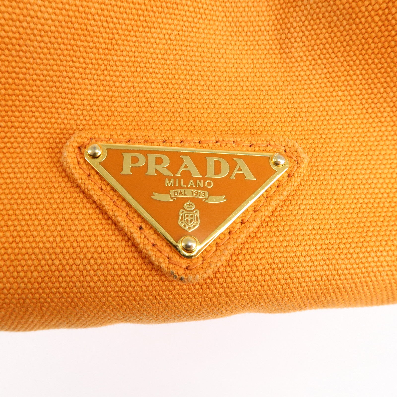 PRADA Canapa Canvas Tote Bag Limited Edition Pink Orange B1877I Used