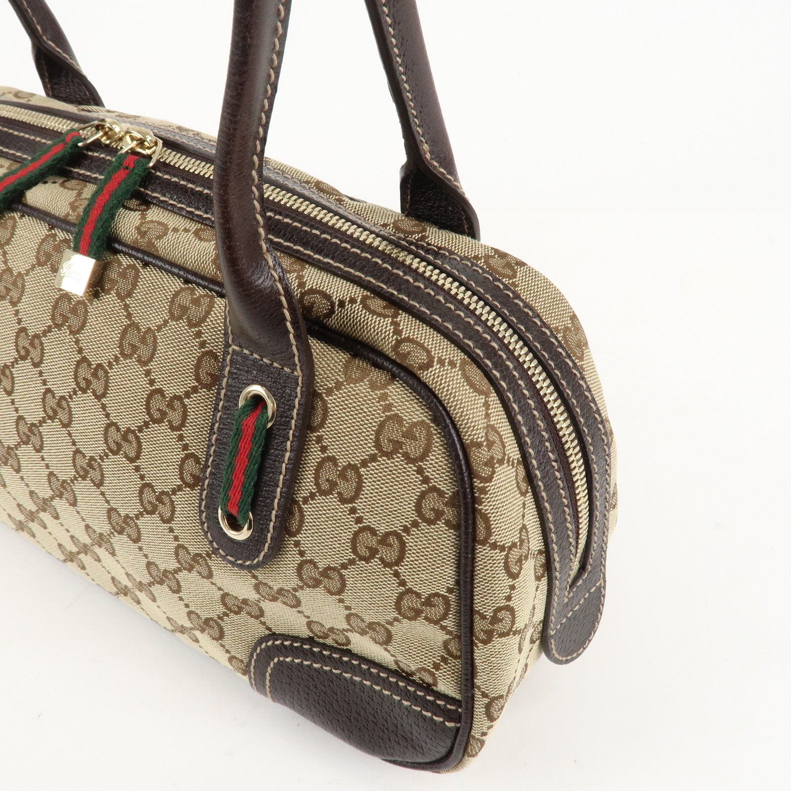 GUCCI Princy Sherry GG Canvas Leather Shoulder Bag Hand Bag 161720