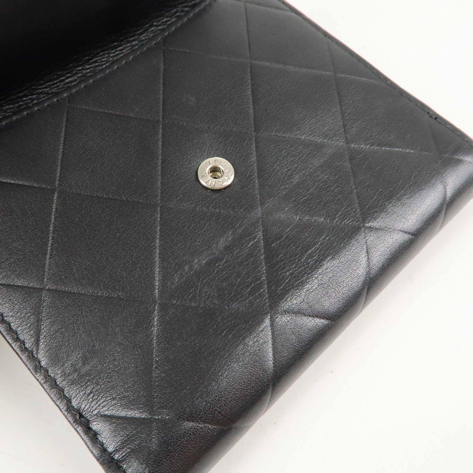 CHANEL Matelasse Lambskin Double Hook Wallet Black