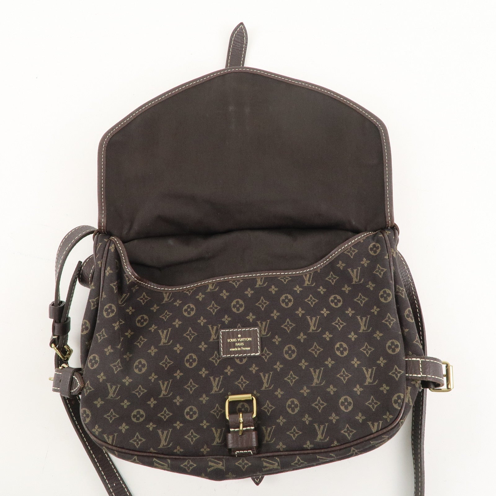 Louis Vuitton Monogram Mini Lin Saumur 30 Ebene Brown M95227