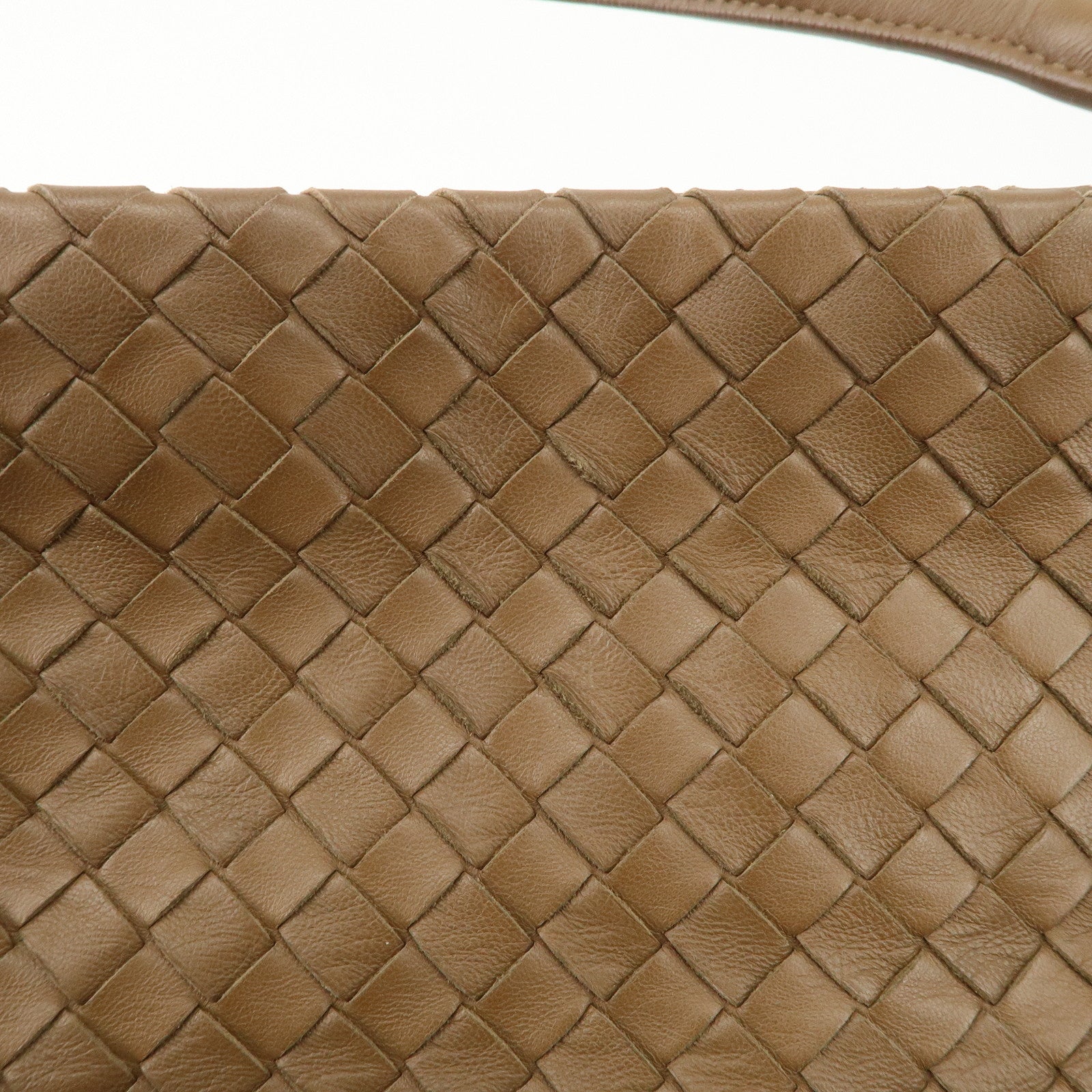 BOTTEGA VENETA Intrecciato Leather Shoulder Bag Brown