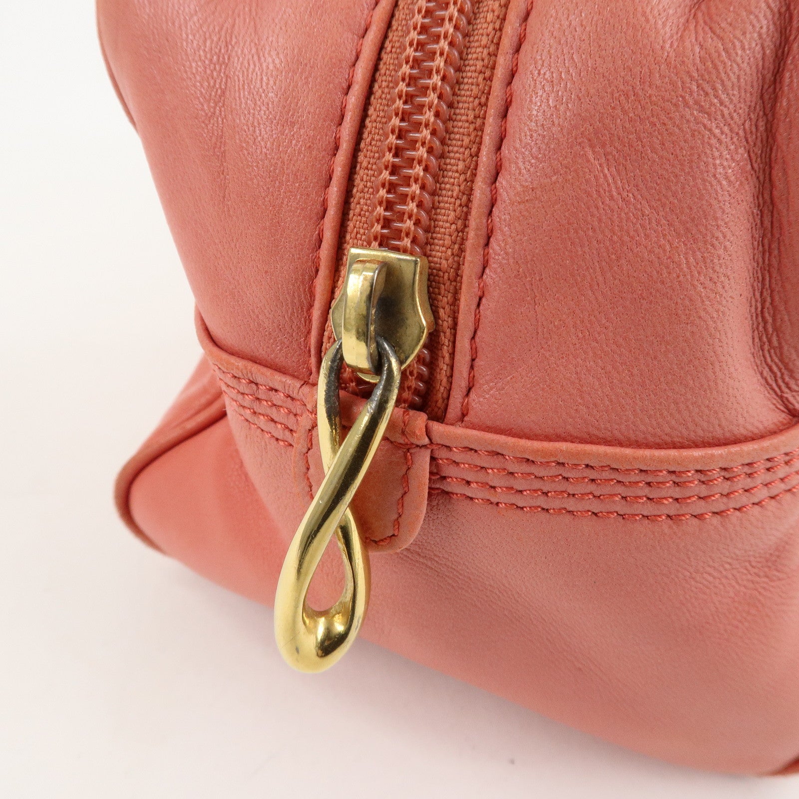 LOEWE Anagram Leather Mini Hand Bag Small Bag Pink Gold Hardware