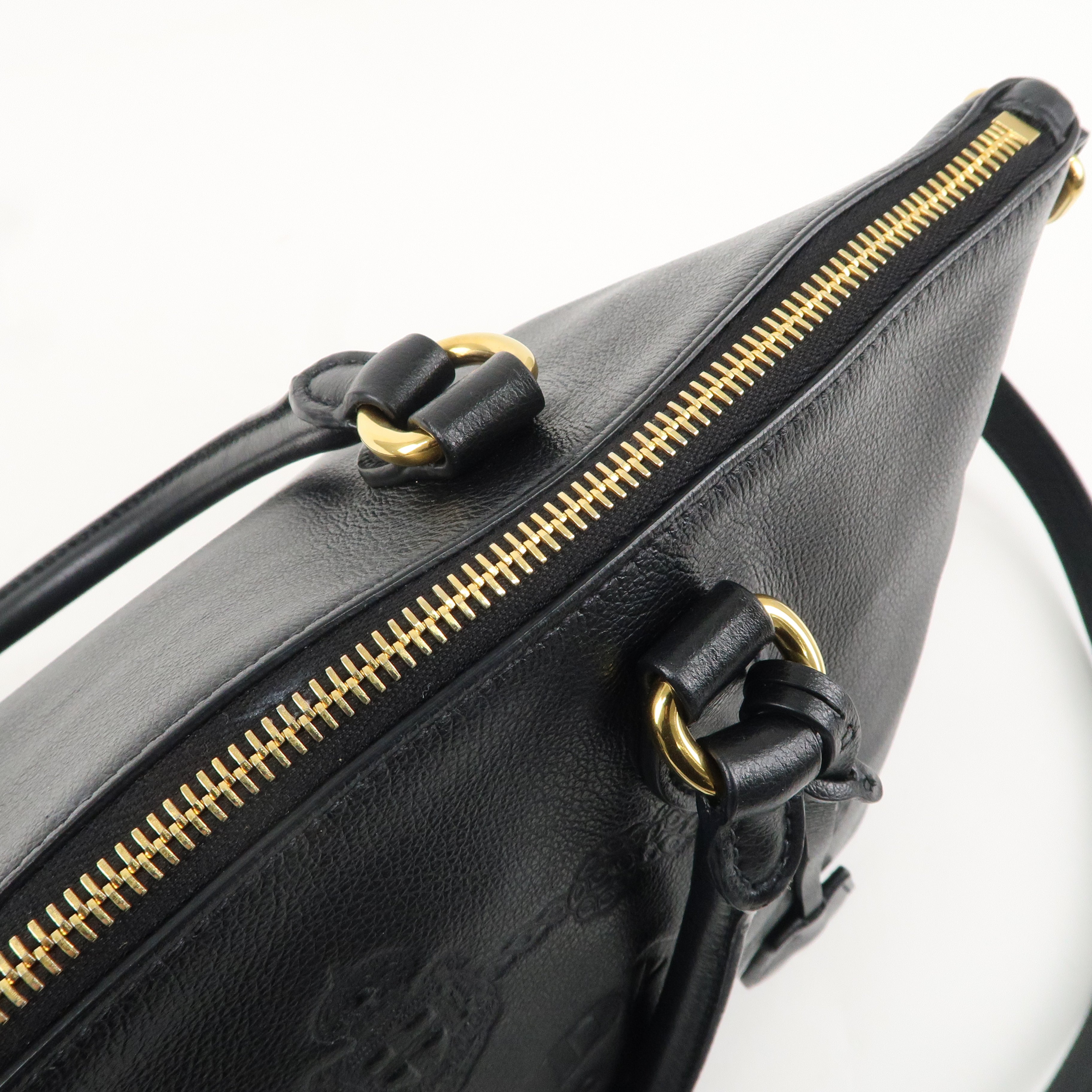 PRADA Leather 2Way Bag Hand Bag Shoulder Bag Black 1BA104