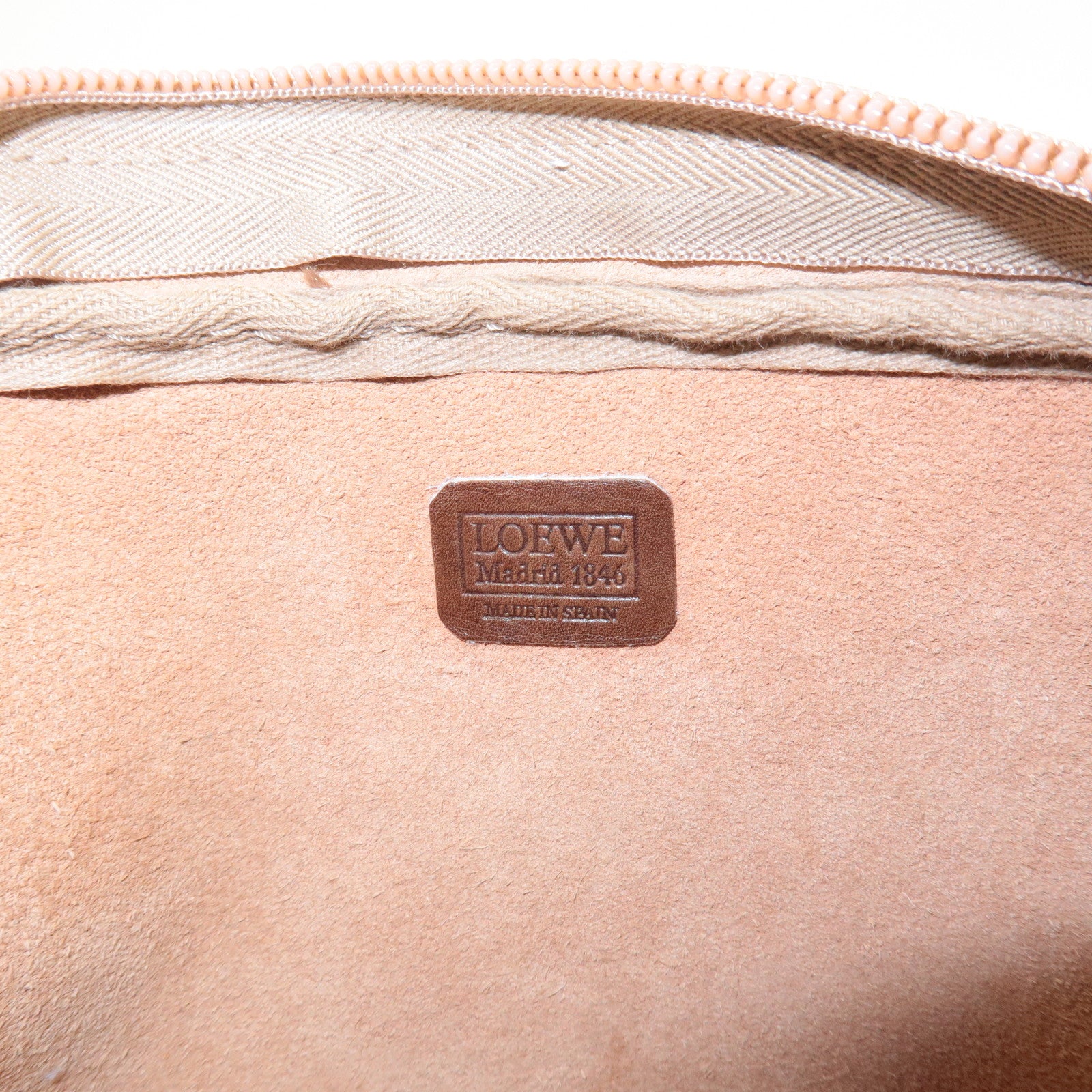 LOEWE Anagram Leather Shoulder Bag Crosbody Bag Beige Brown