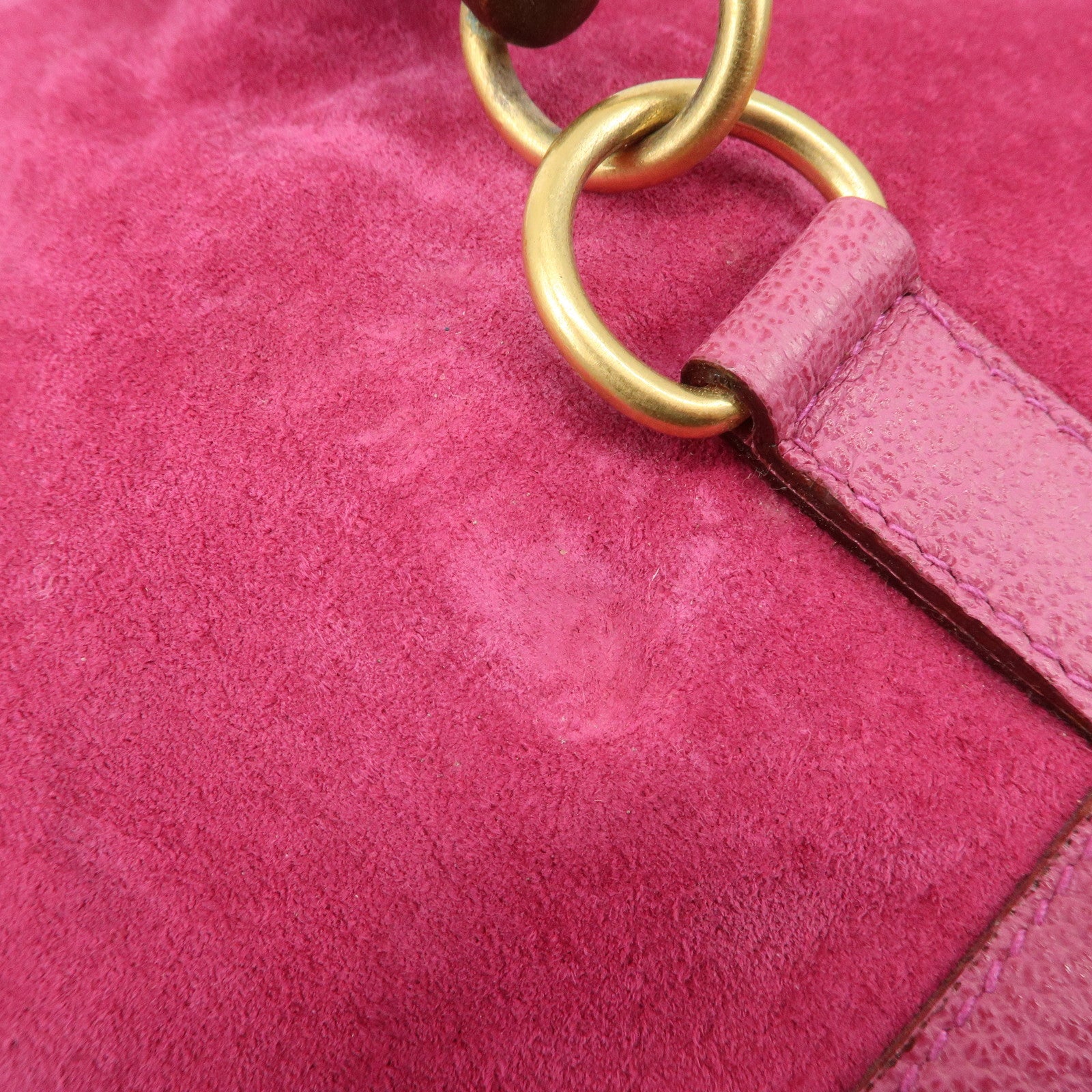 GUCCI Bamboo Suede Leather Back Pack Pink 003.2855.0043