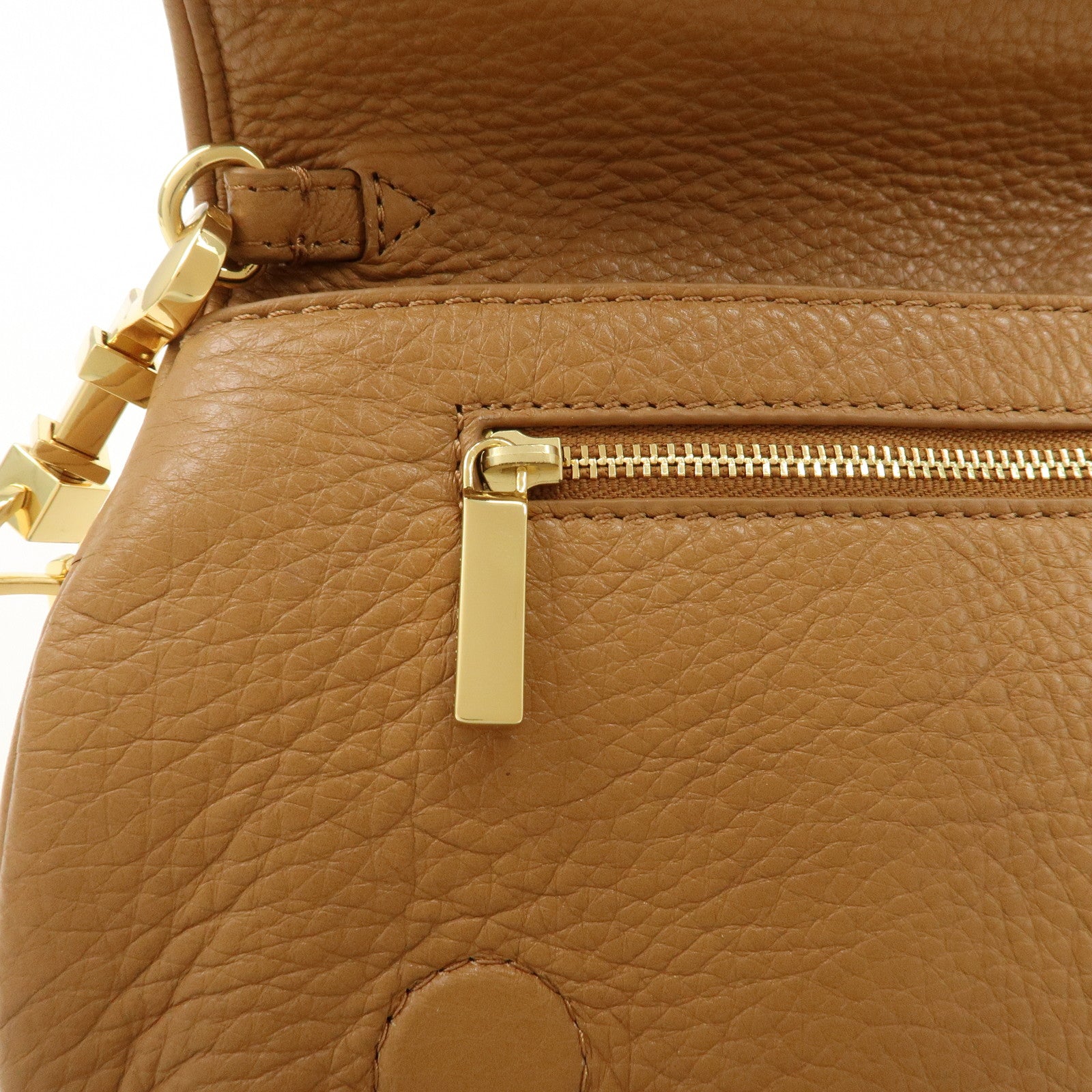 Tory Burch Leather Chain Shoulder Bag Hand Bag Light Brown