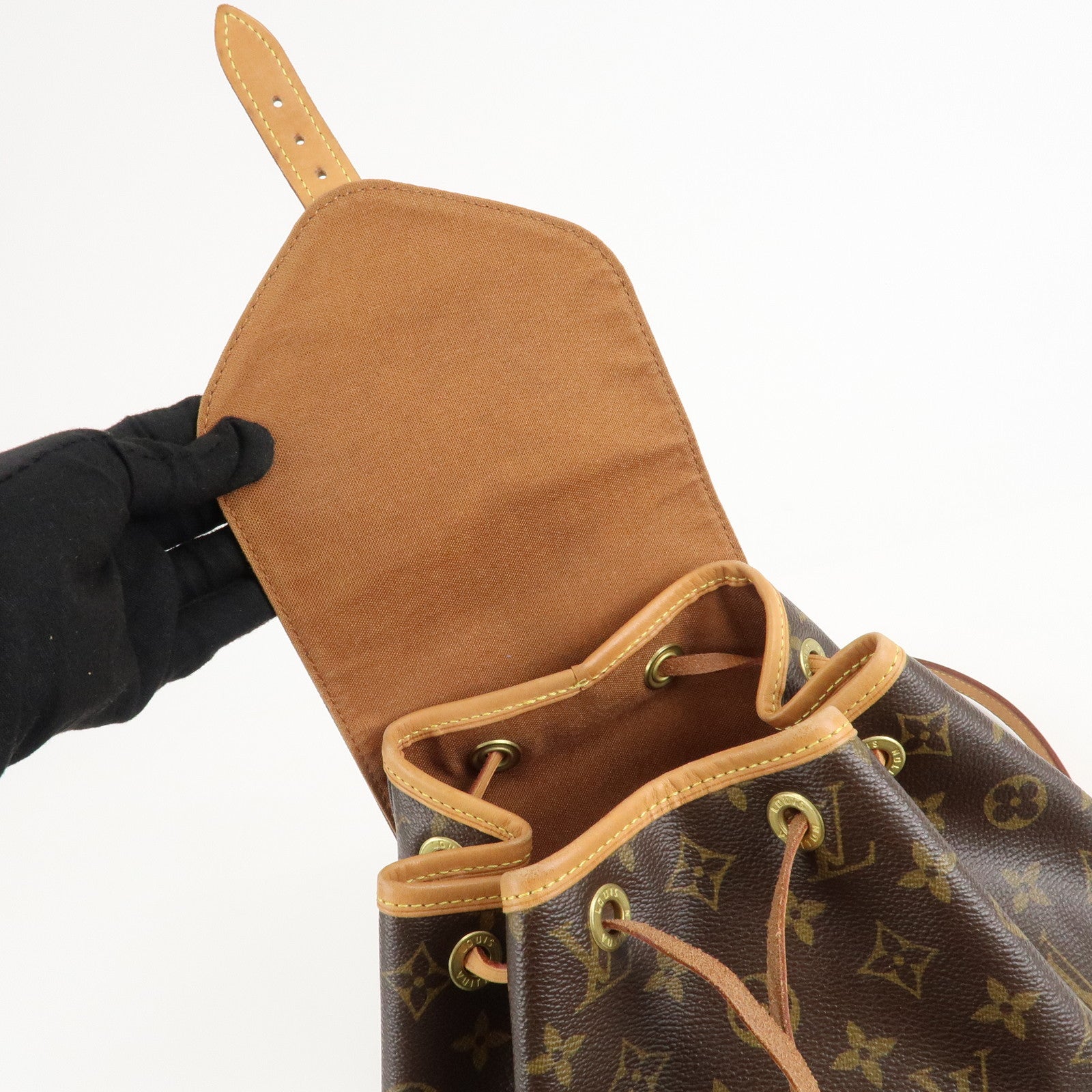 Louis Vuitton Monogram Montsouris MM Back Pack Bag M51136 Used