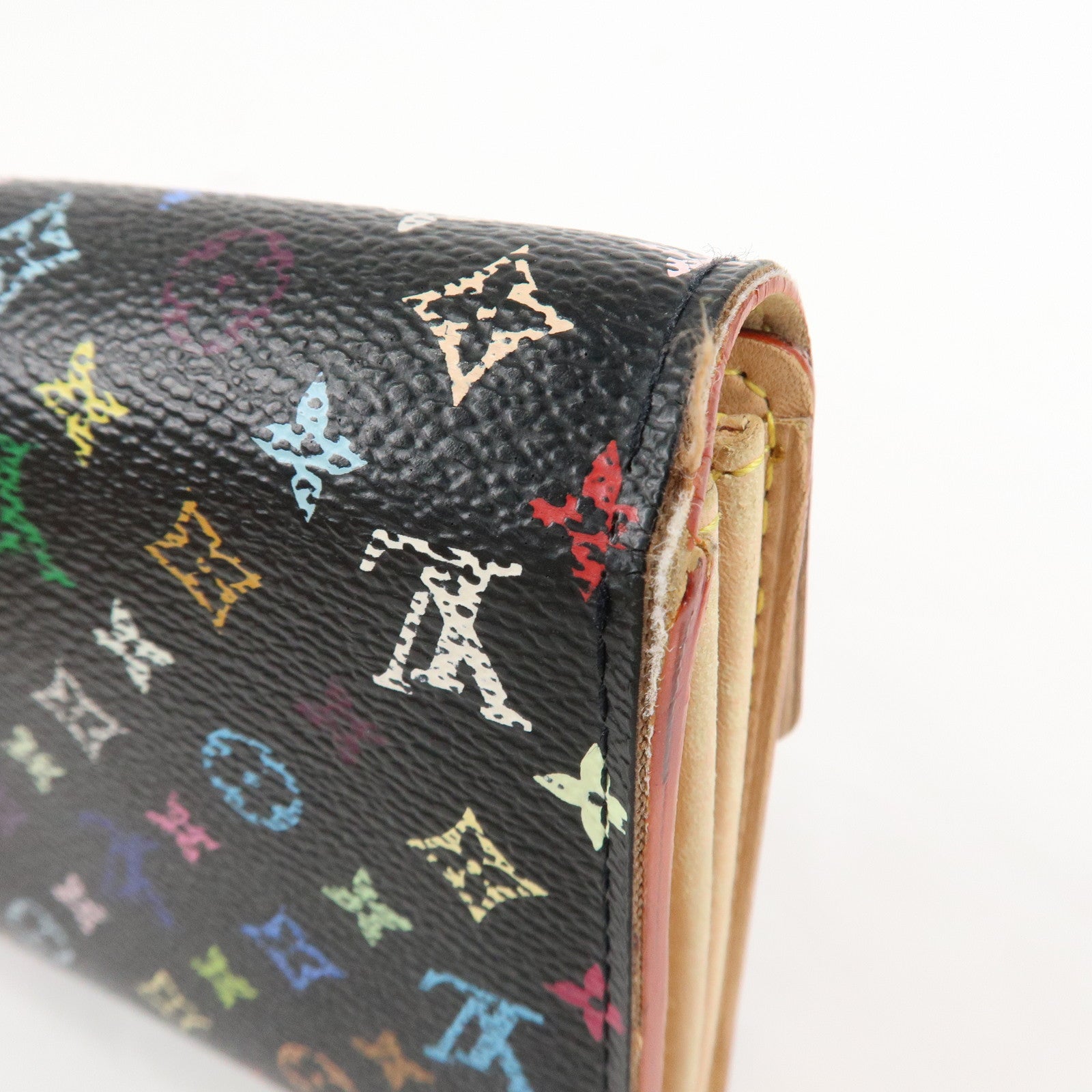 Louis Vuitton Monogram Set of 2 Multicolor Bi-fold Wallet Key Case Used