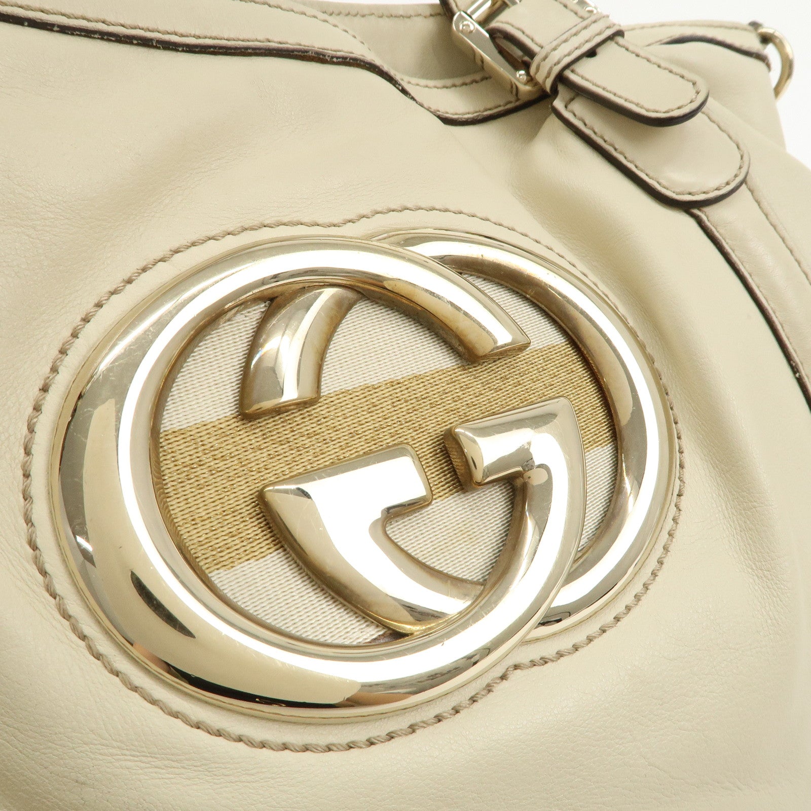 GUCCI Sherry Interlocking G Leather 2Way Shoulder Bag 162886 Used