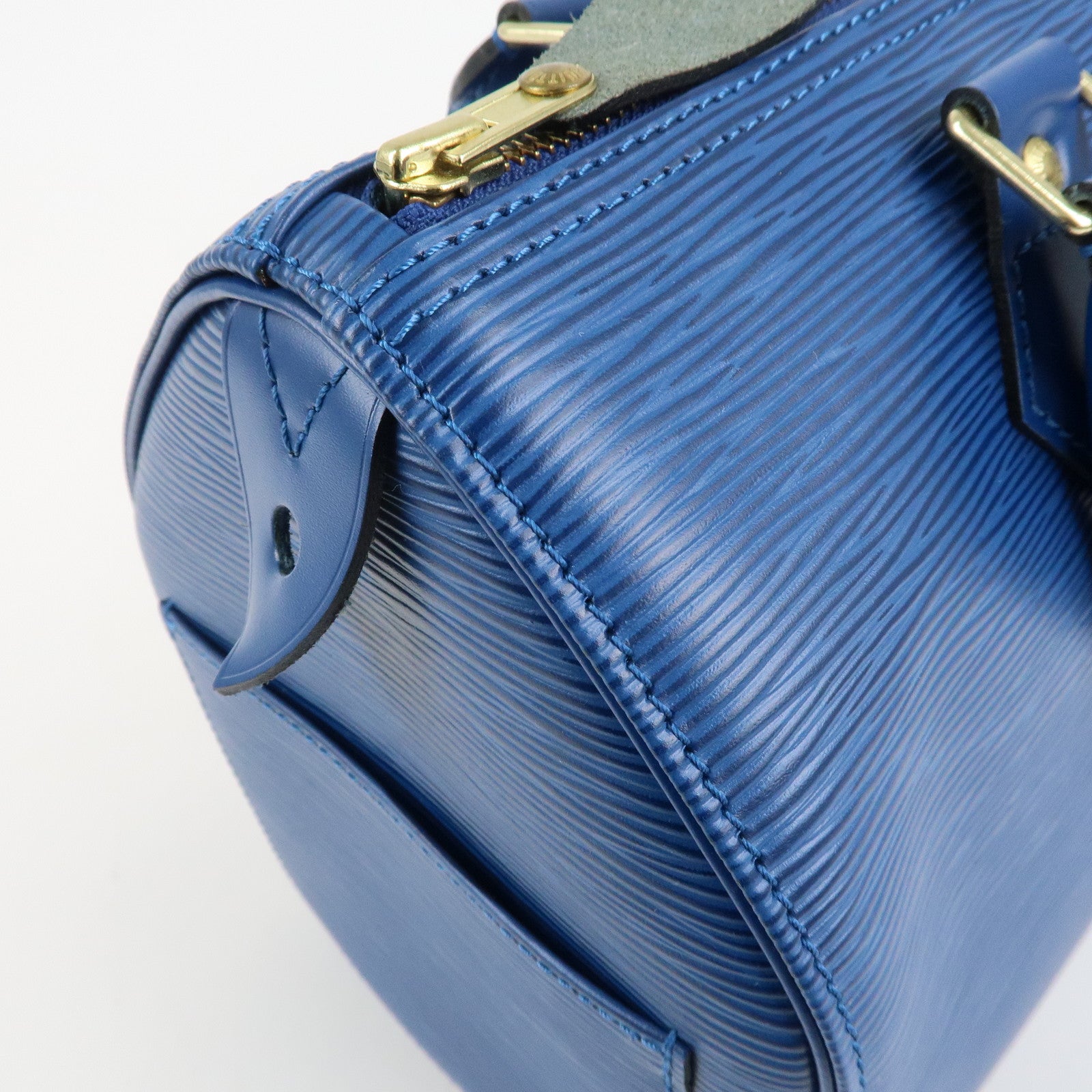 Louis Vuitton Epi Speedy 25 Hand Bag Boston Bag Blue M43015 Used