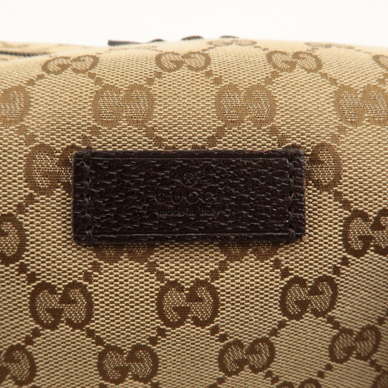 GUCCI Sherry GG Canvas Leather Boston Bag Beige Brown 235135 Used