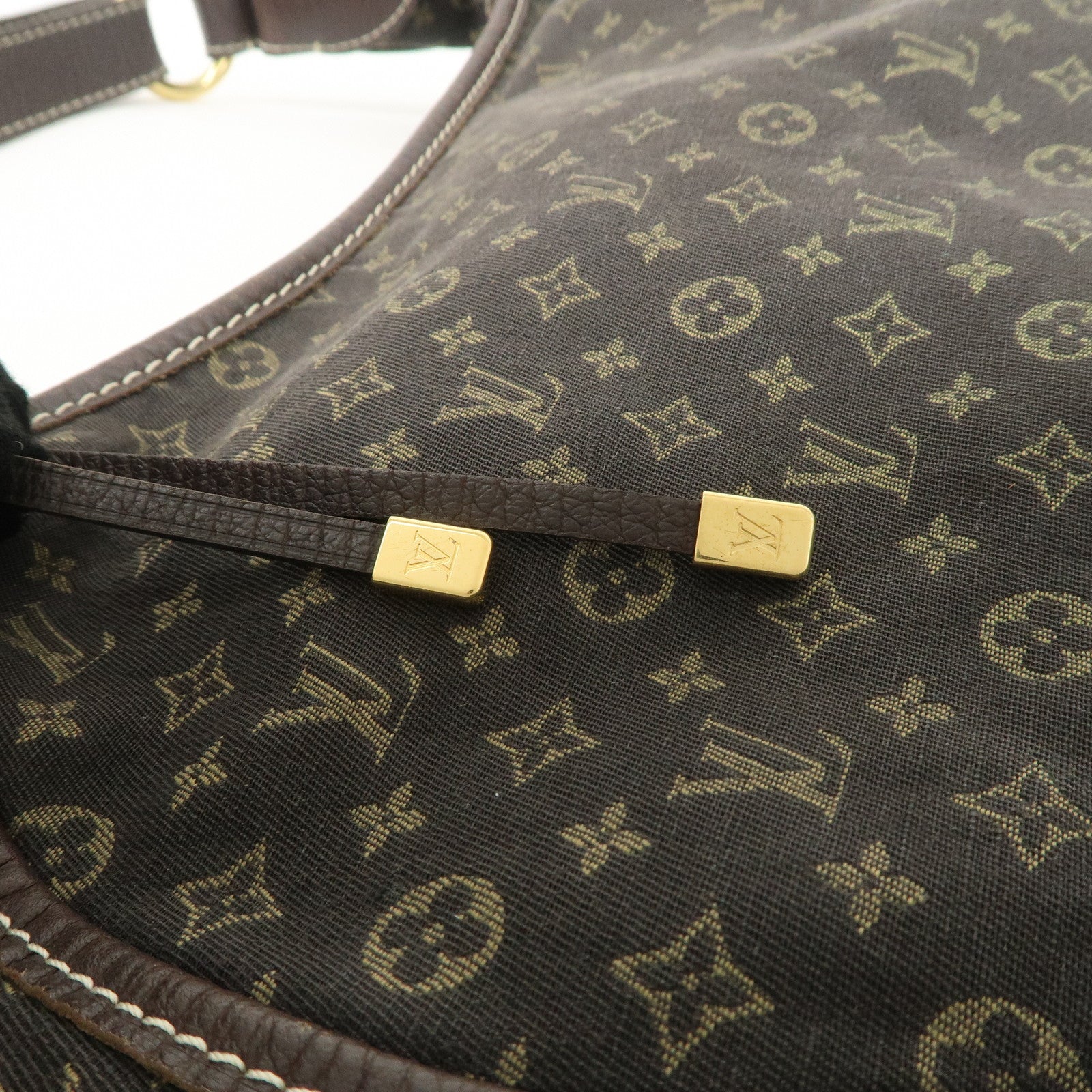 Louis Vuitton Monogram Mini Lin Manon MM Shoulder Bag Ebene M95619 Used