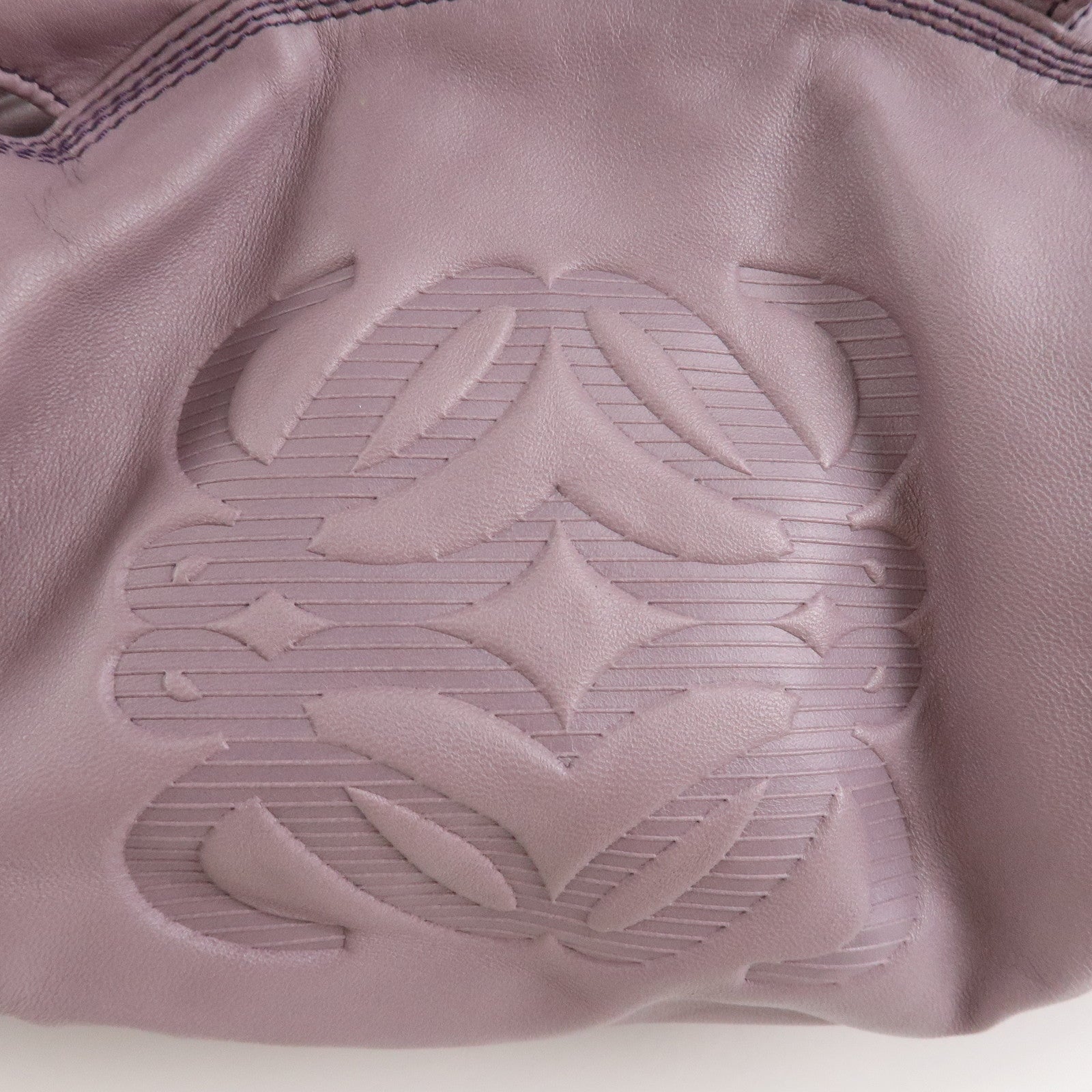 LOEWE Anagram Leather Nappa Aire Shoulder Hand Bag Lavender Used