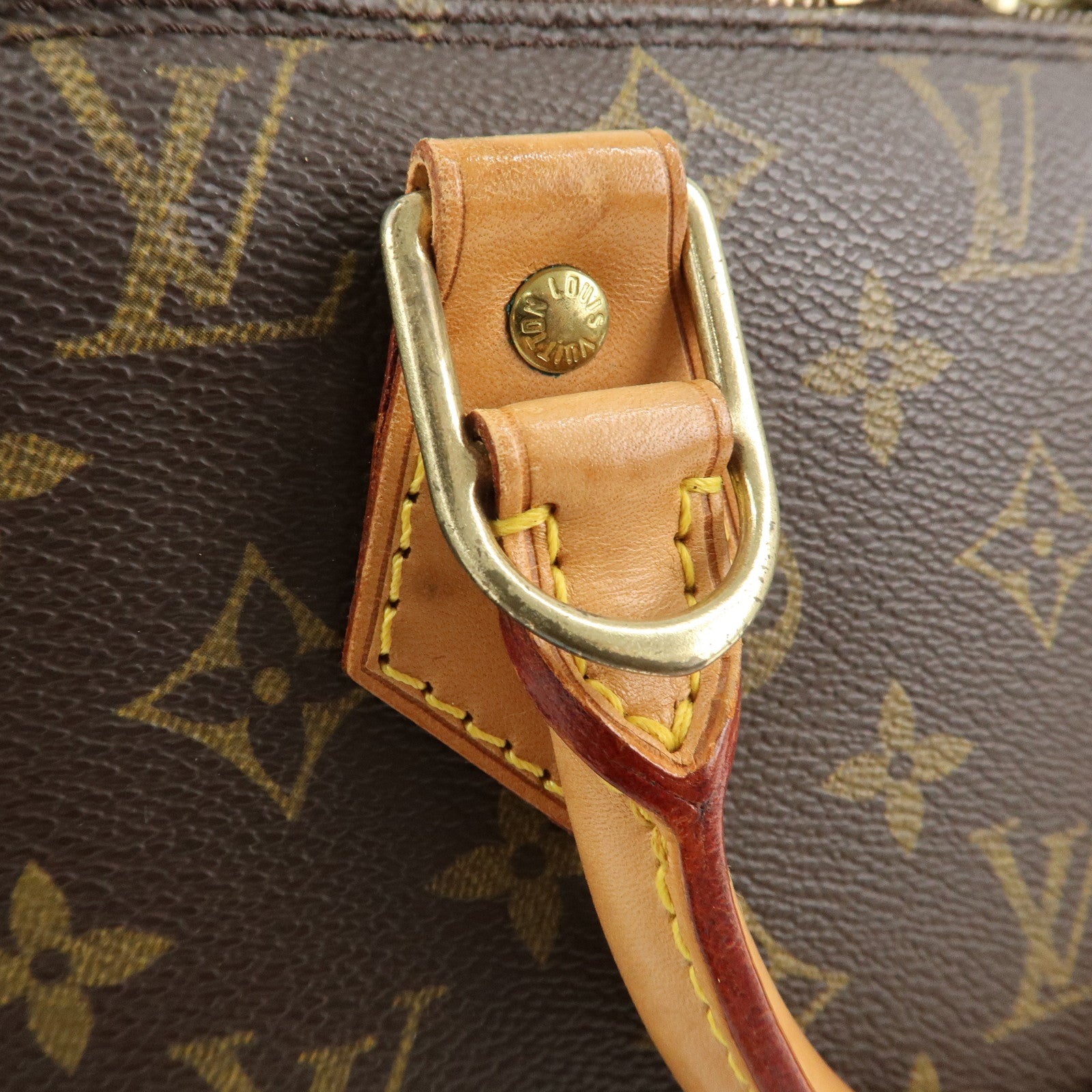 Louis Vuitton Monogram Alma Hand Bag Brown Gold HDW M51130 Used