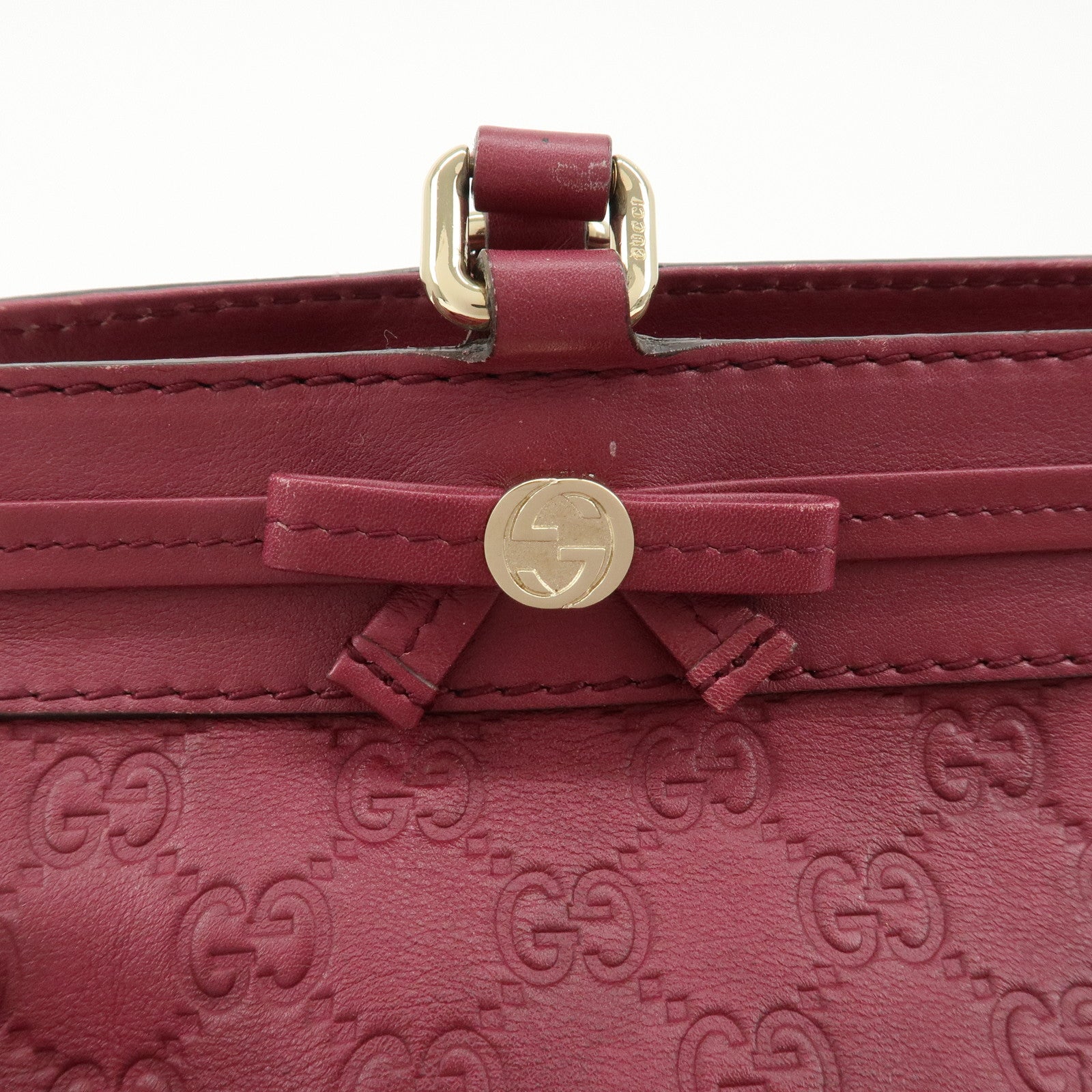 GUCCI Guccissima Princy Leather Tote Bag Bordeaux 257063 Used