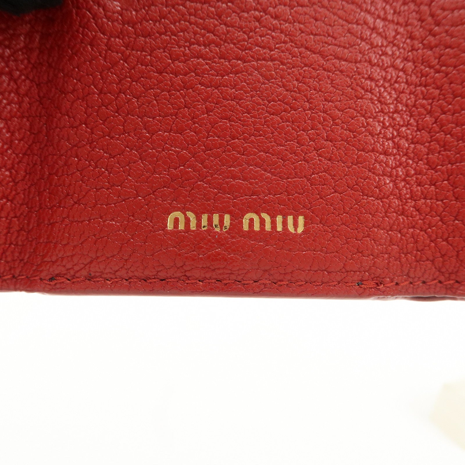 MIU MIU MADRAS LOVE Letter W Hook Wallet 5MH021 Used