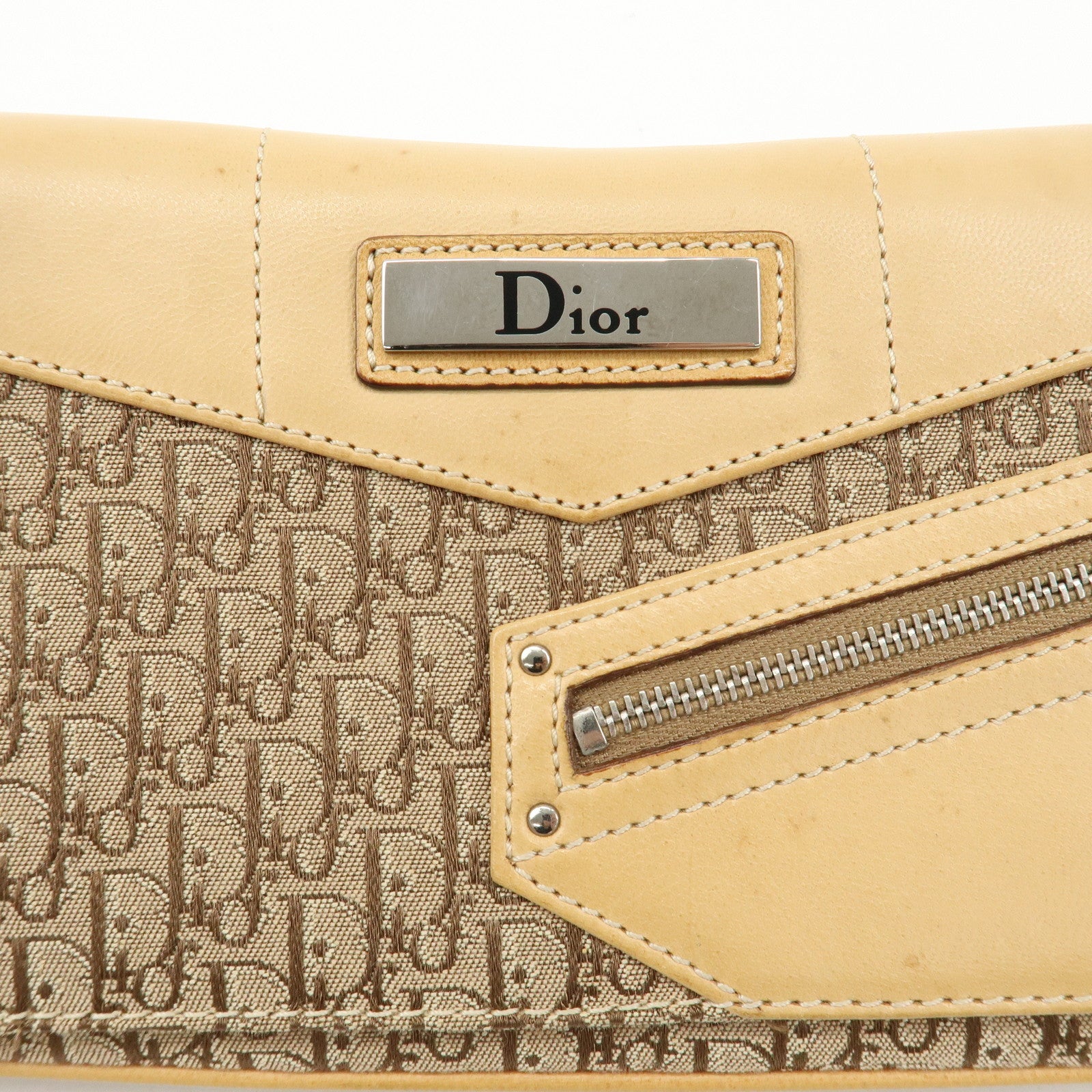 Christian Dior Trotter Street Chic Canvas Leather Shoulder Bag