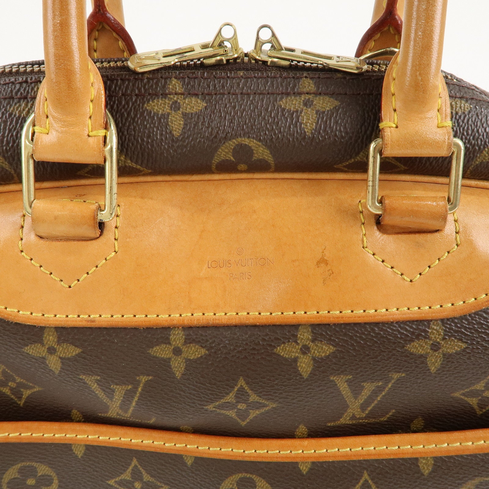 Louis Vuitton Monogram Deauville Hand Bag Brown M47270