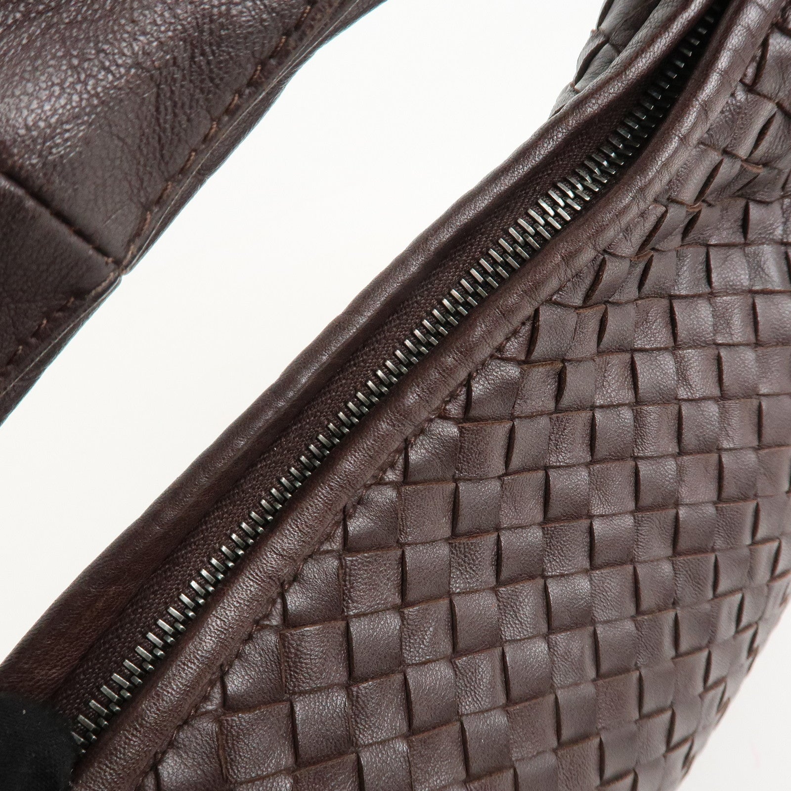 BOTTEGA VENETA Hobo Intrecciato Leather Shoulder Bag Brown 115653