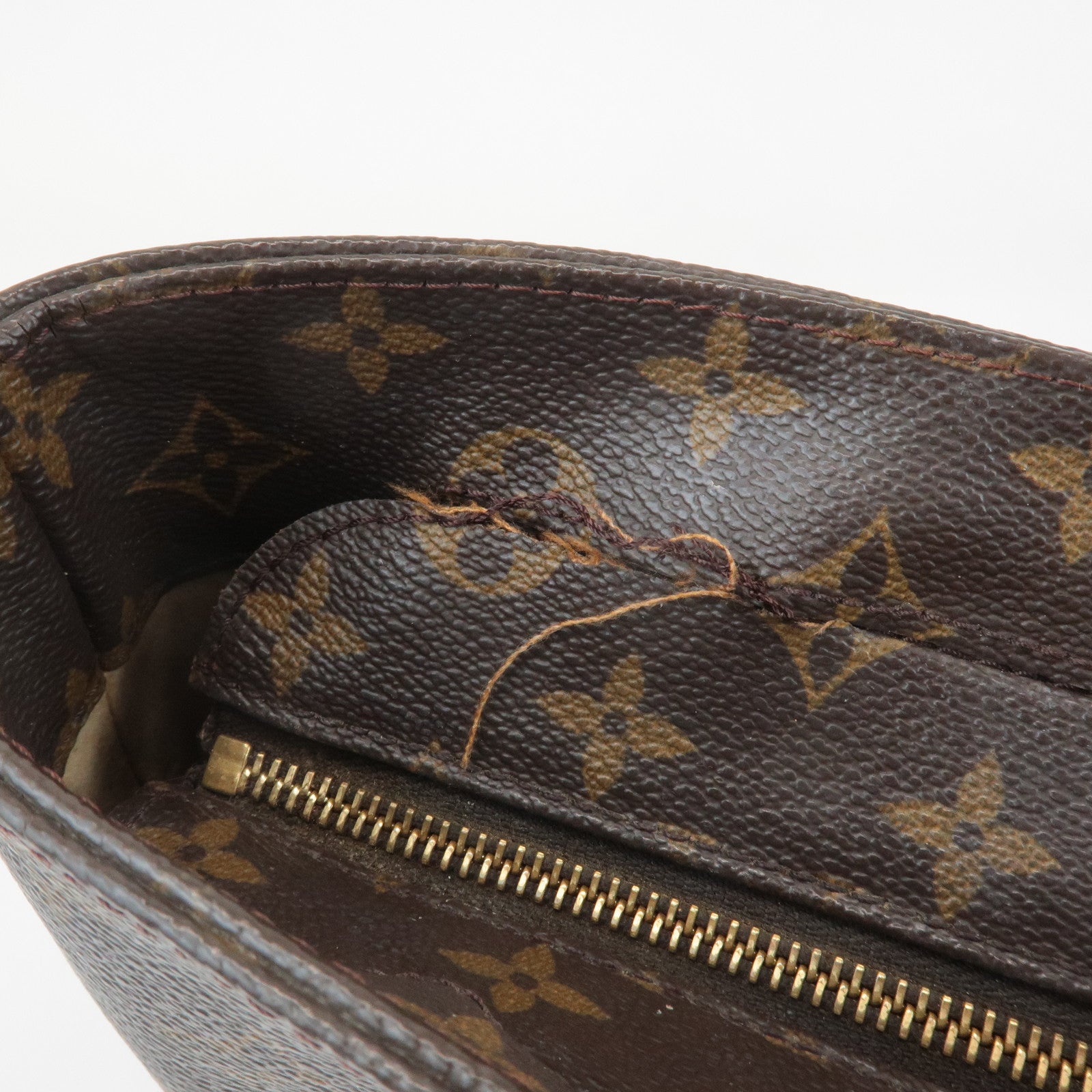 Louis Vuitton Monogram Luco Tote Bag Hand Bag Brown M51155 Used