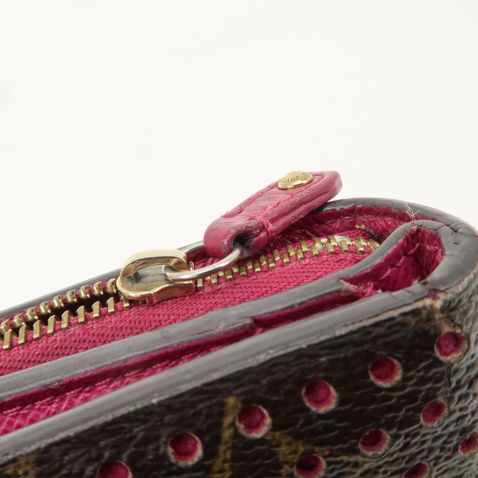 Louis Vuitton Monogram Perfor Compact Zip Fuchsia M95188