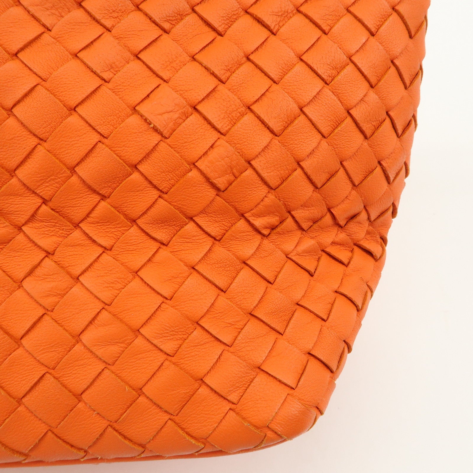 BOTTEGA VENETA Intrecciato Leather Shoulder Bag Orange 239988