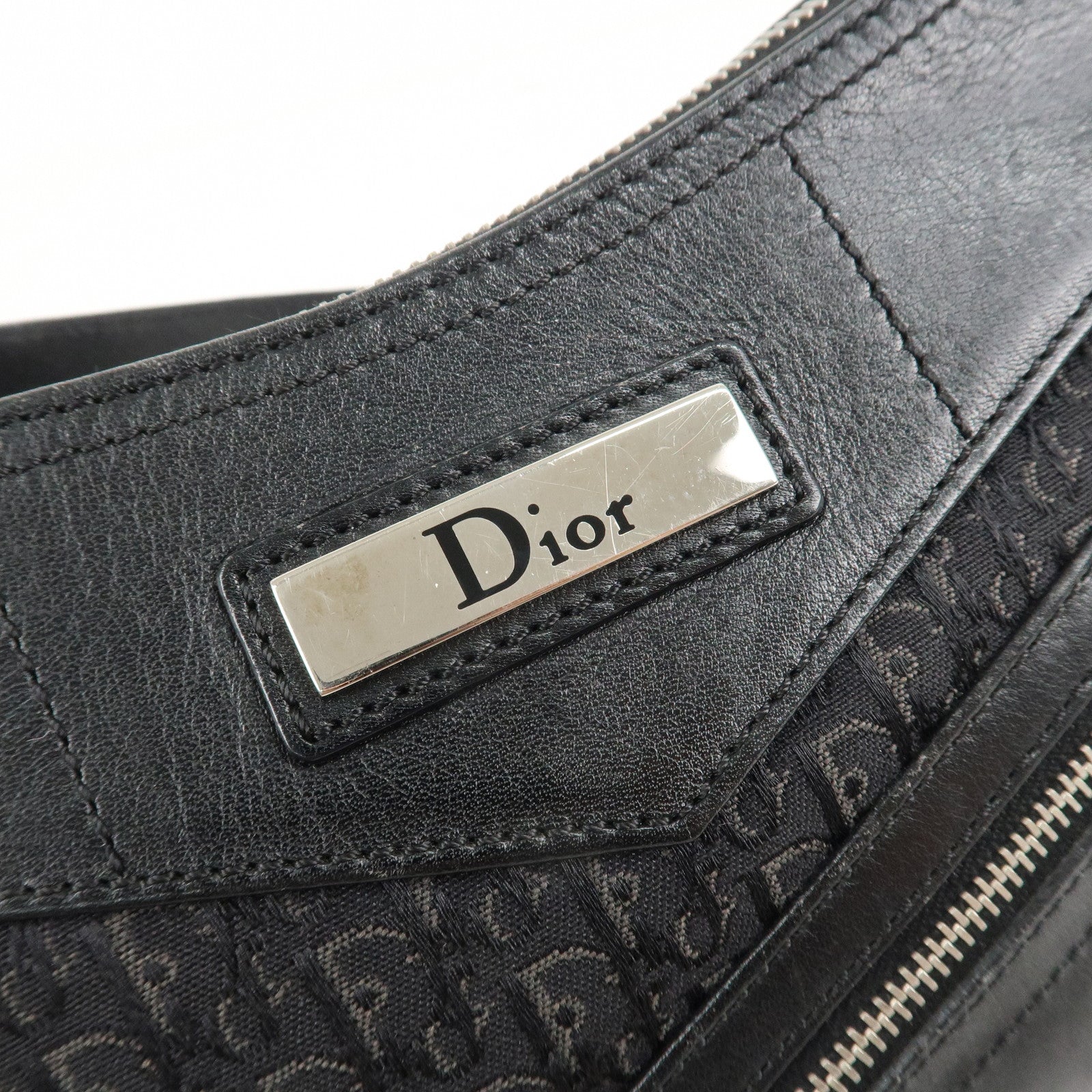 Christian Dior Trotter Street Chic Canvas Leather Shoulder Bag