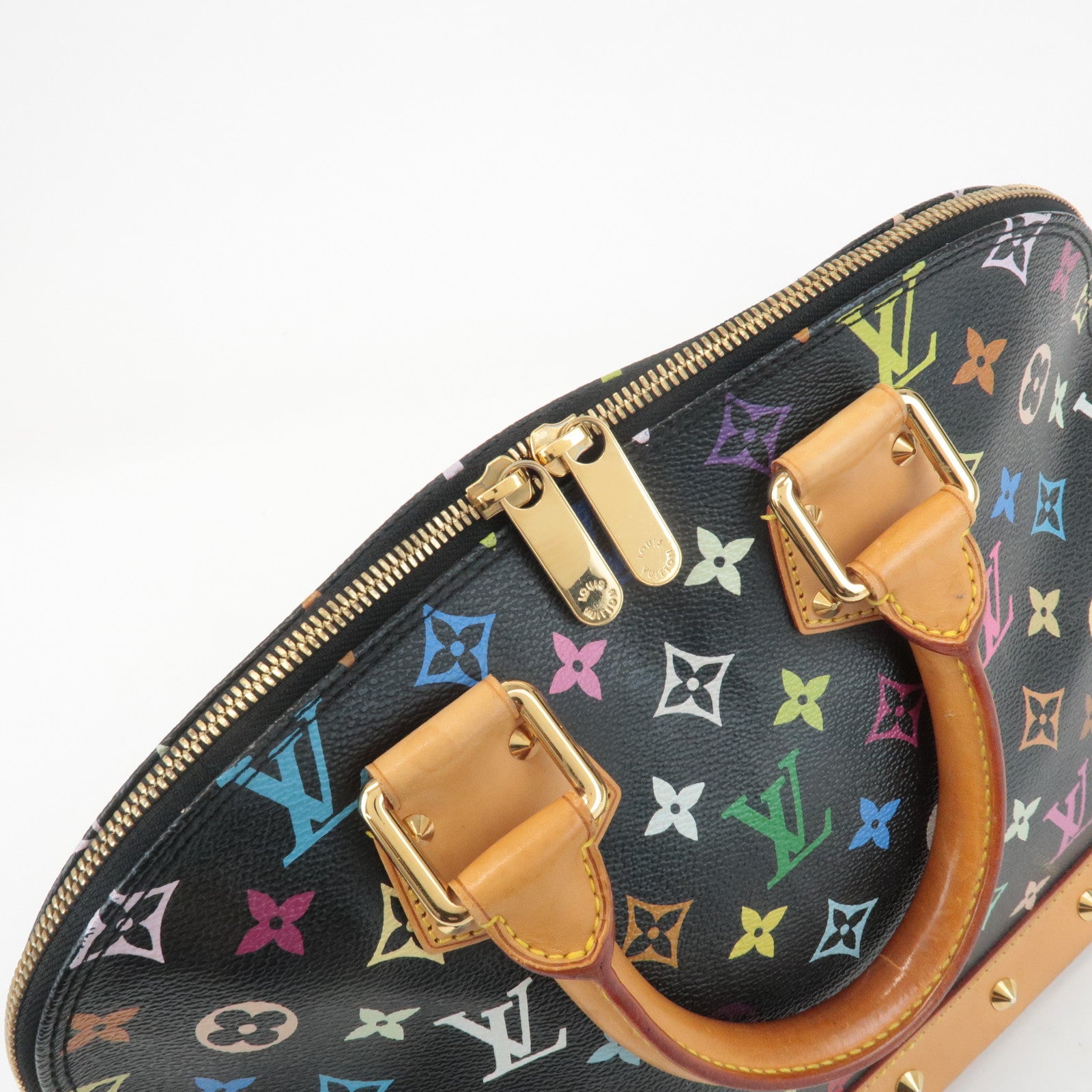 Louis Vuitton Monogram Multi Color Alma Hand Bag Noir M92646 Used