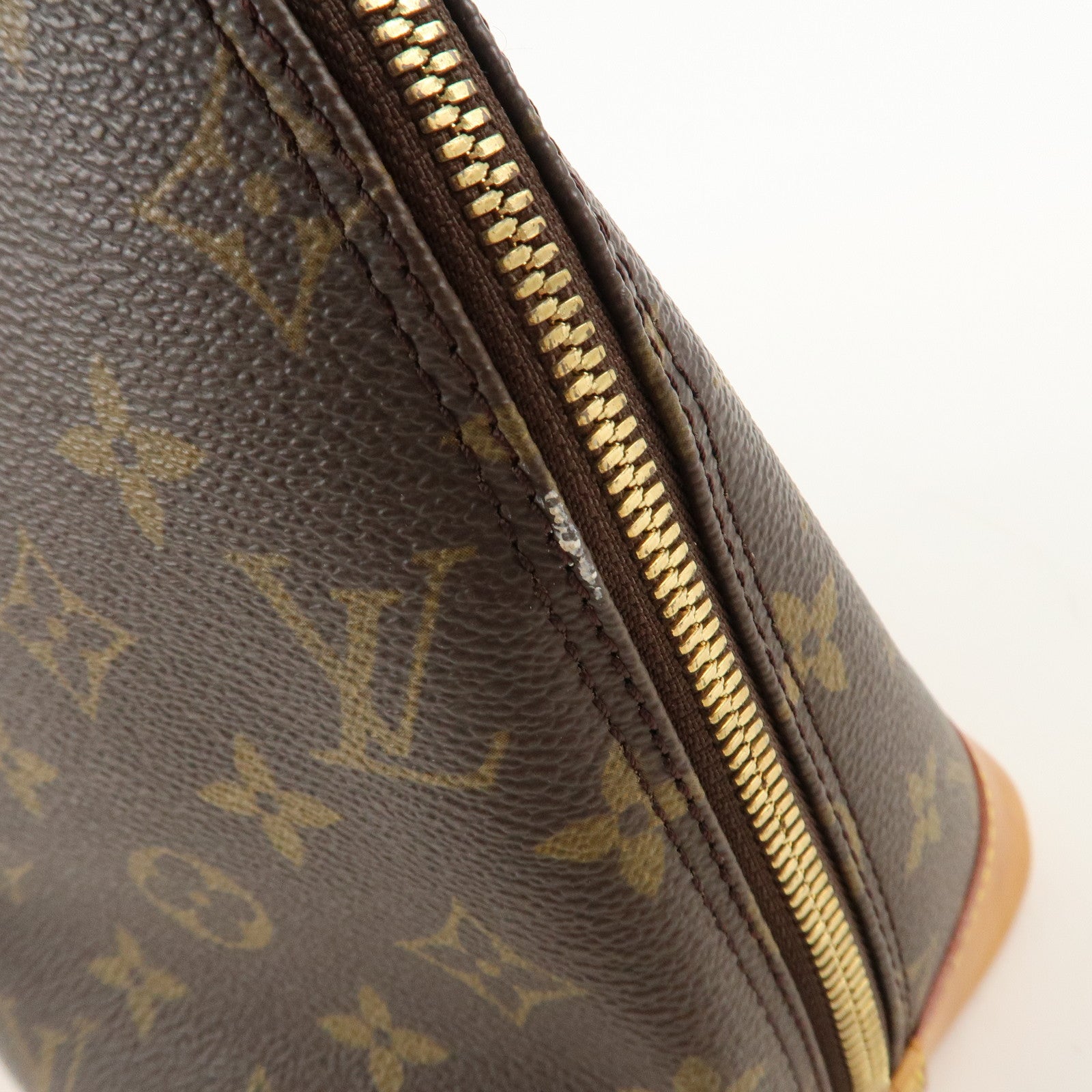 Louis Vuitton Monogram Alma Hand Bag Brown Gold HDW M51130