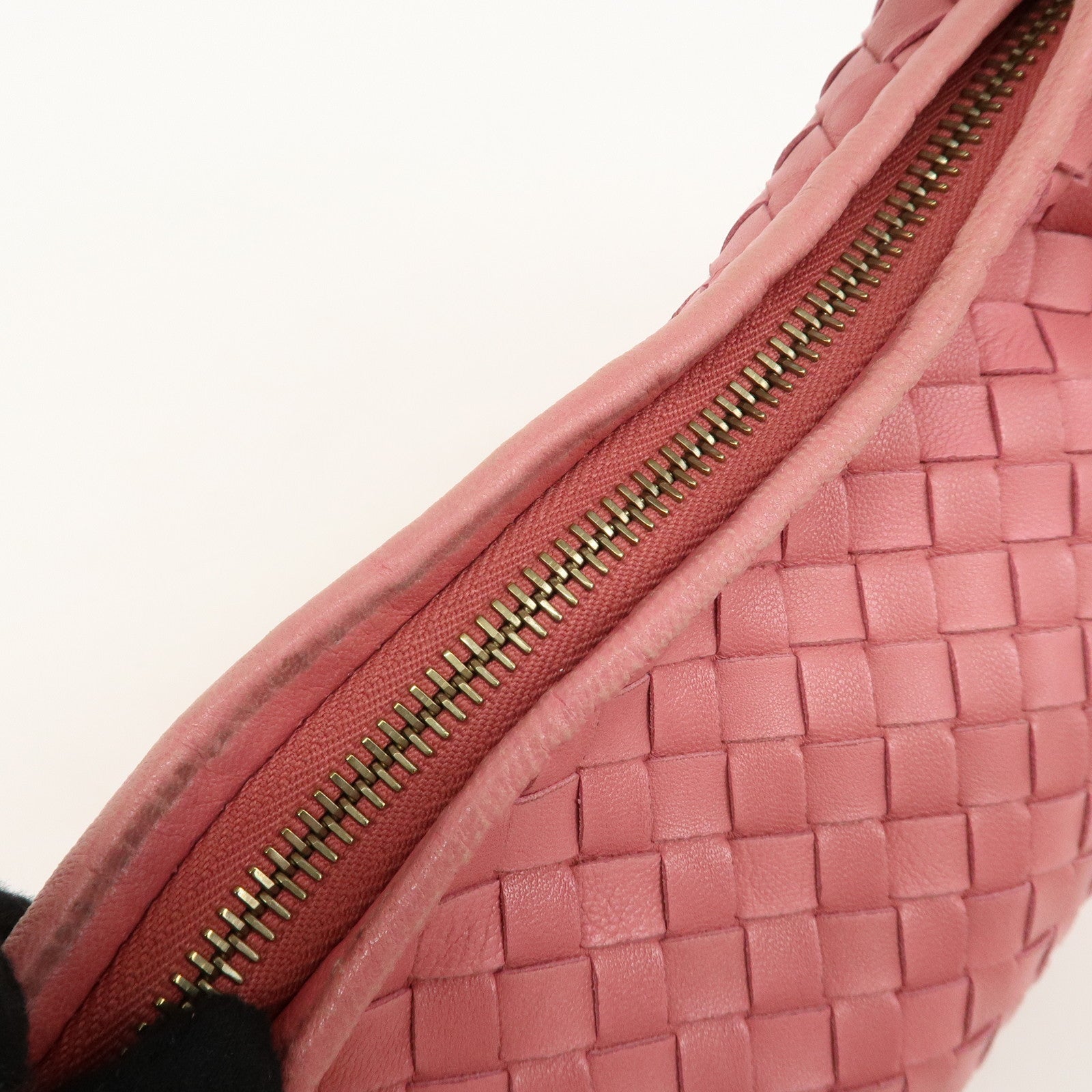 BOTTEGA VENETA Hobo Intrecciato Leather Shoulder Bag Pink 115653