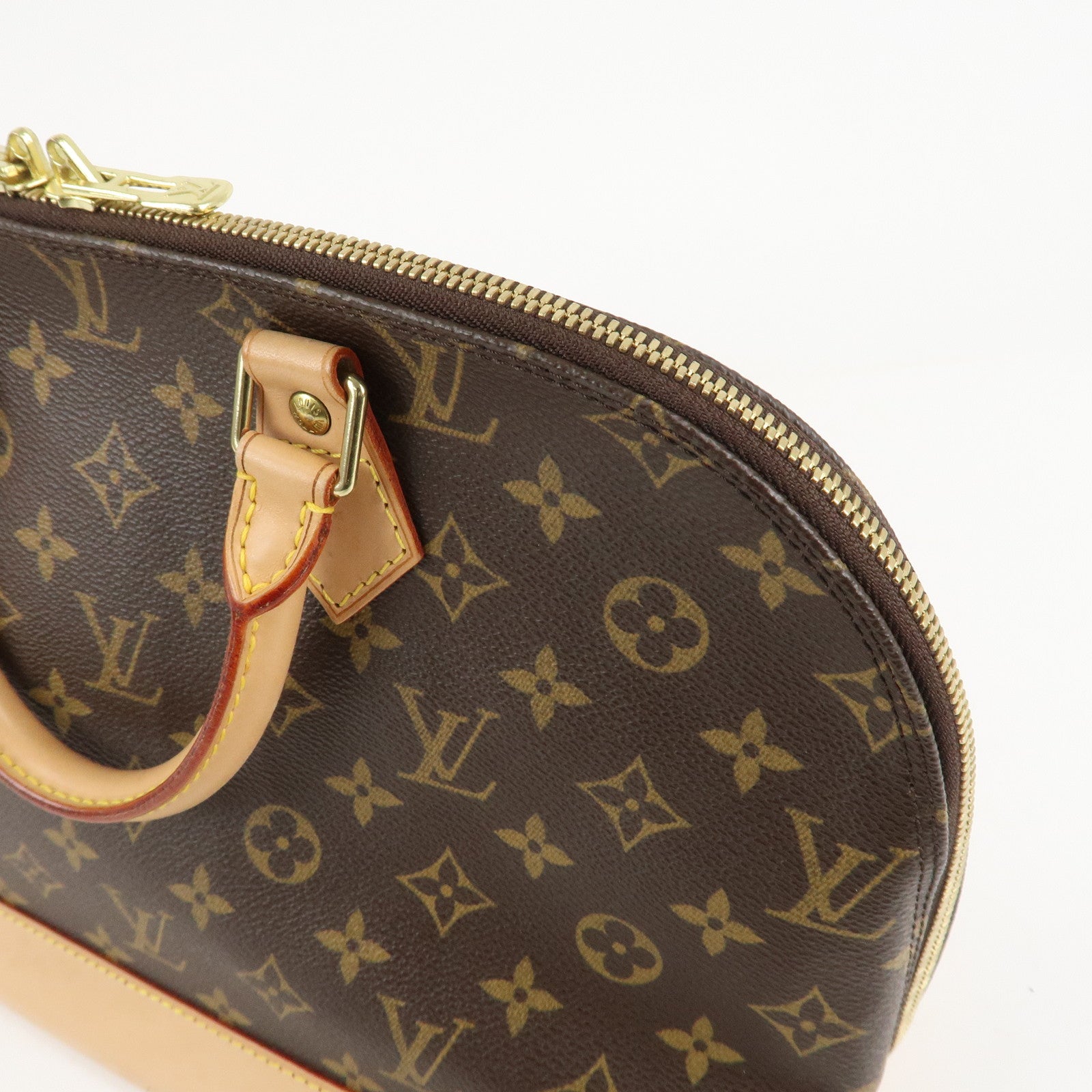 Louis Vuitton Monogram Alma Hand Bag Brown M51130 Used