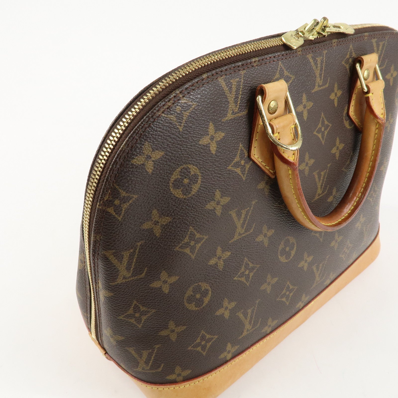 Louis Vuitton Monogram Alma Hand Bag Brown Brown M51130