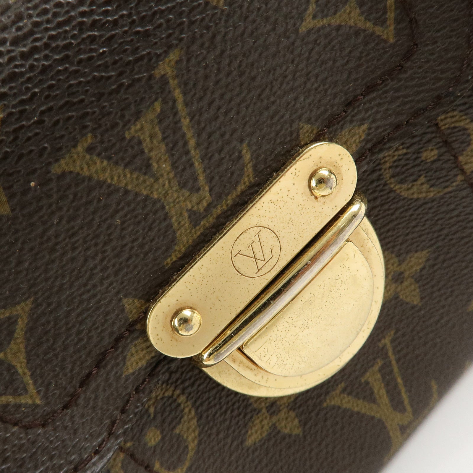 Louis Vuitton Monogram Manhattan PM Hand Bag Gold HDW M40026 Used