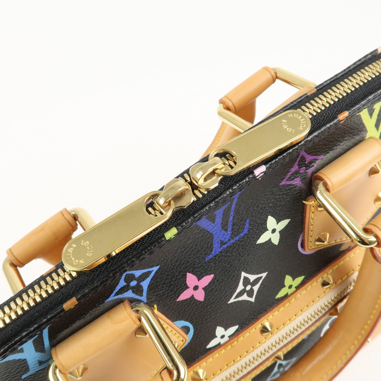 Louis Vuitton Monogram Multi Color Alma Hand Bag Noir M92646 Used