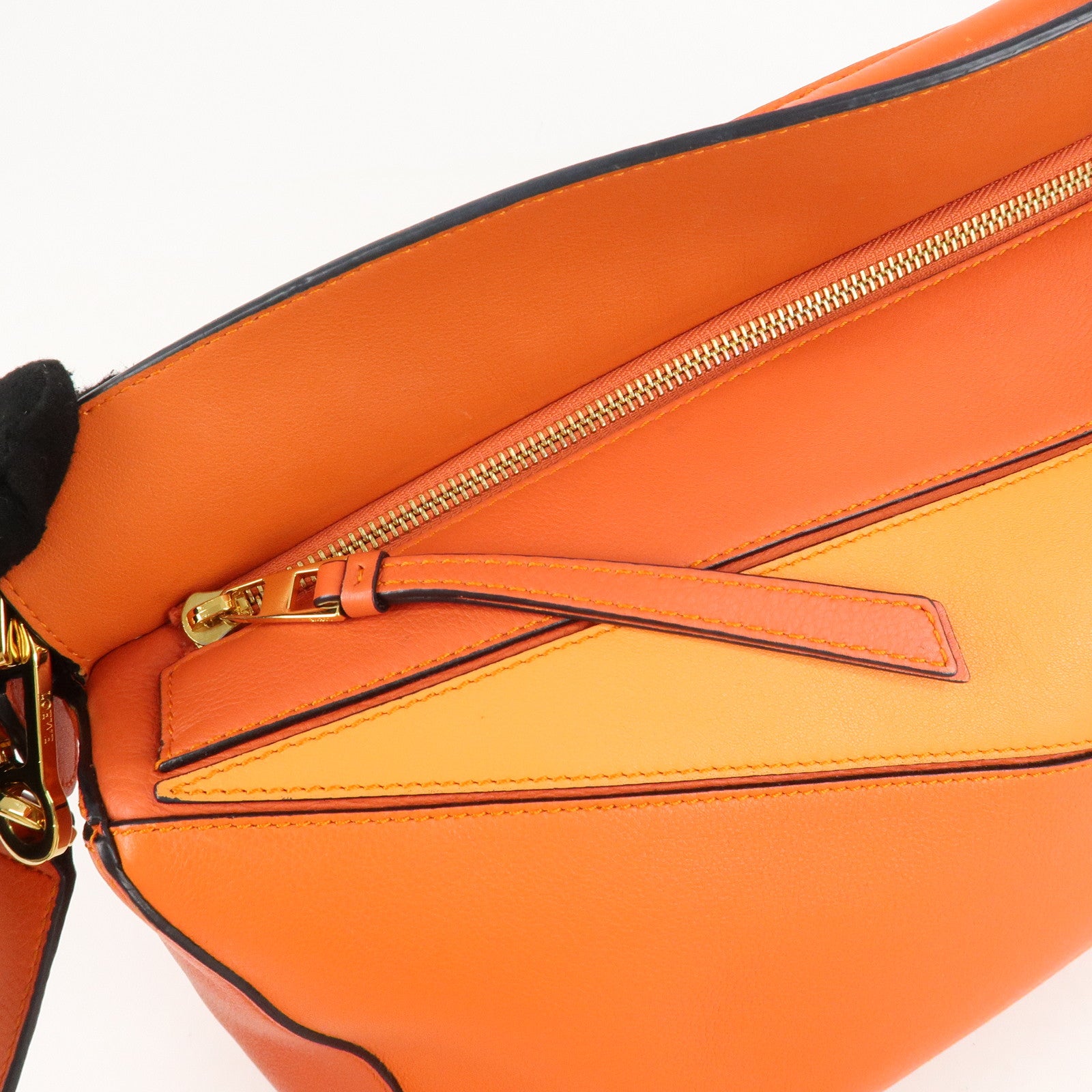 LOEWE Leather Puzzle Bag Medium 2Way Bag Shoulder Bag Orange