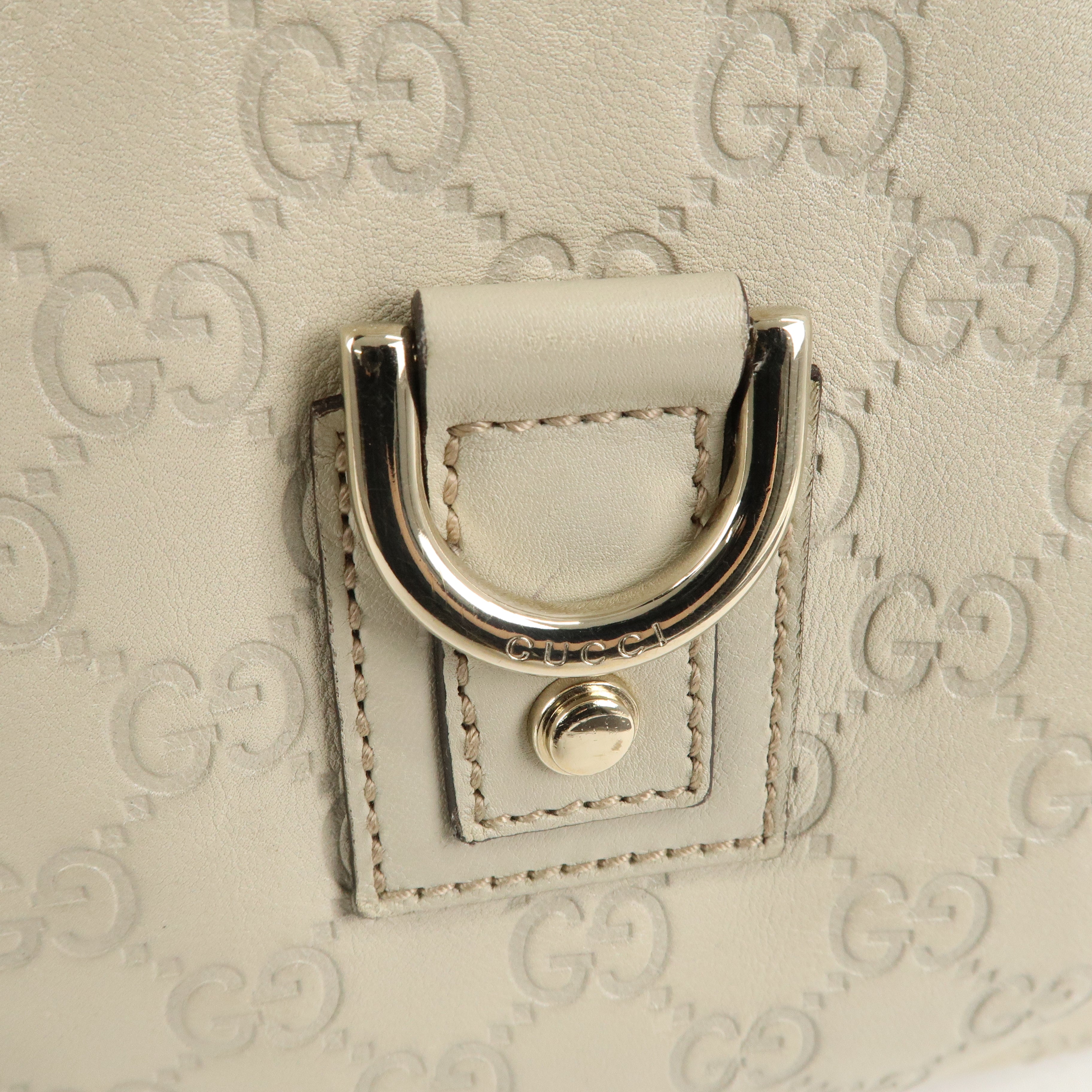 GUCCI Abbey Guccissima Leather Shoulder Bag Ivory 130738