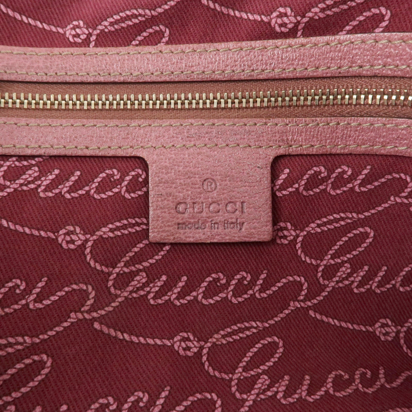 GUCCI GG Canvas Leather Tote Bag Hand Bag Beige Pink 153009