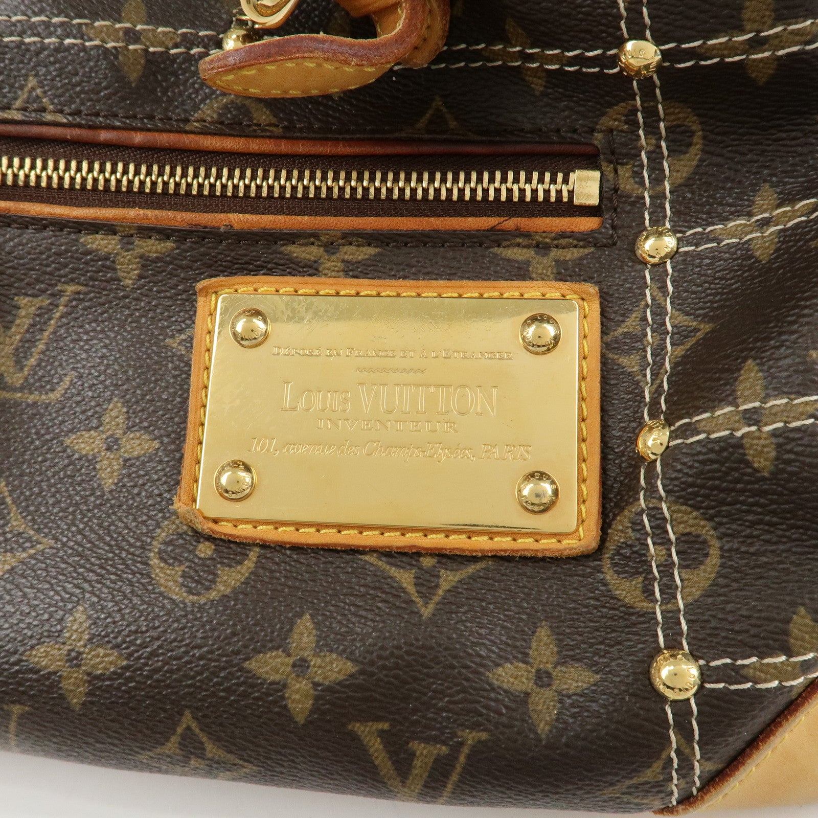 Louis Vuitton Monogram Rivet Hand Bag Shoulder Bag M40140 Used