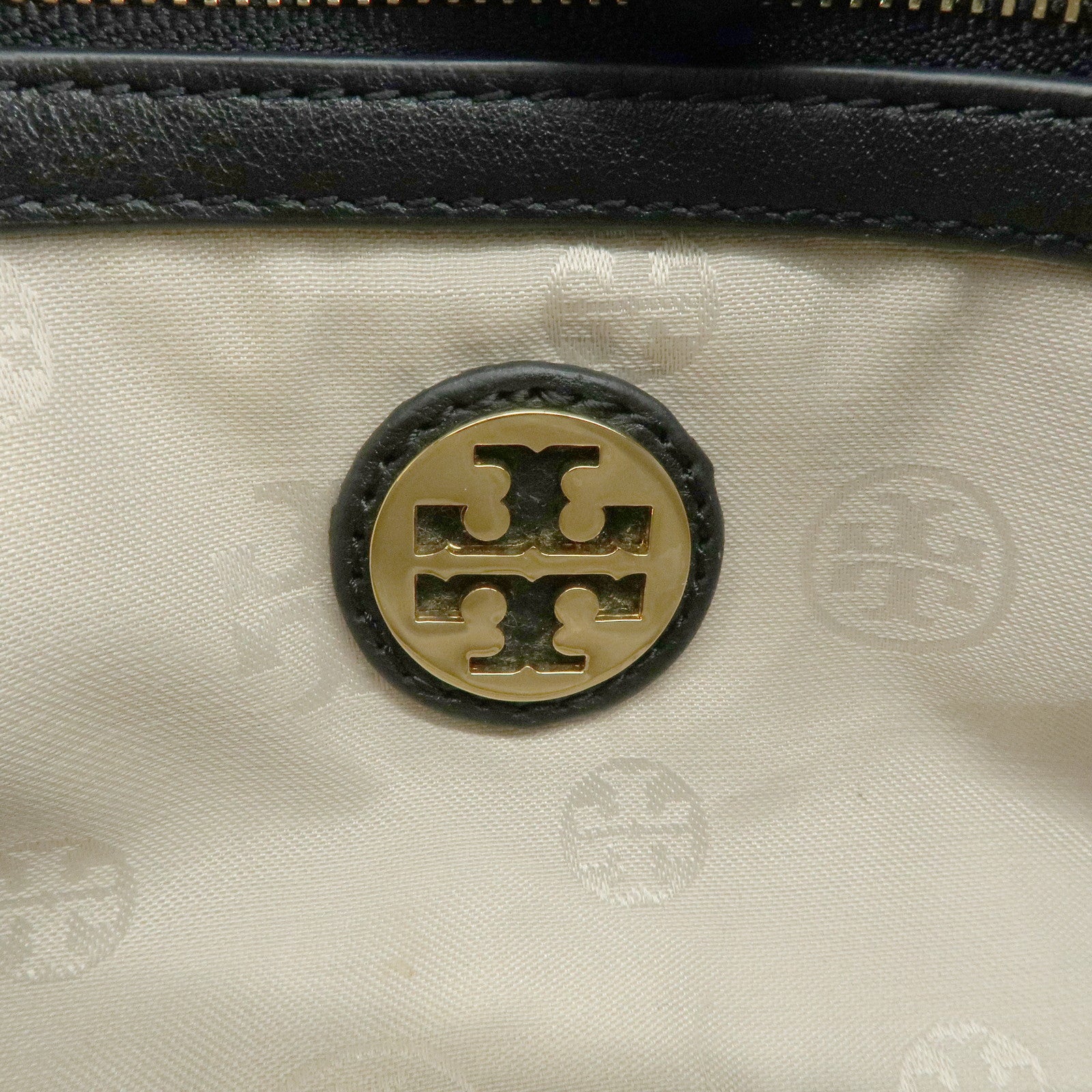 Tory Burch Amanda Logo Leather Chain Shoulder Bag Black