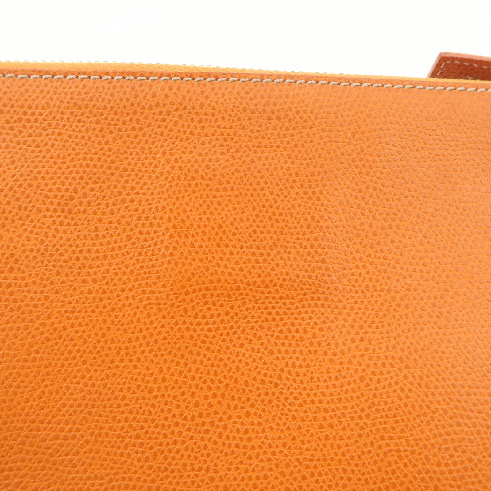 LOEWE Leather Clutch Bag Second Bag Accessory Pouch Orange Used