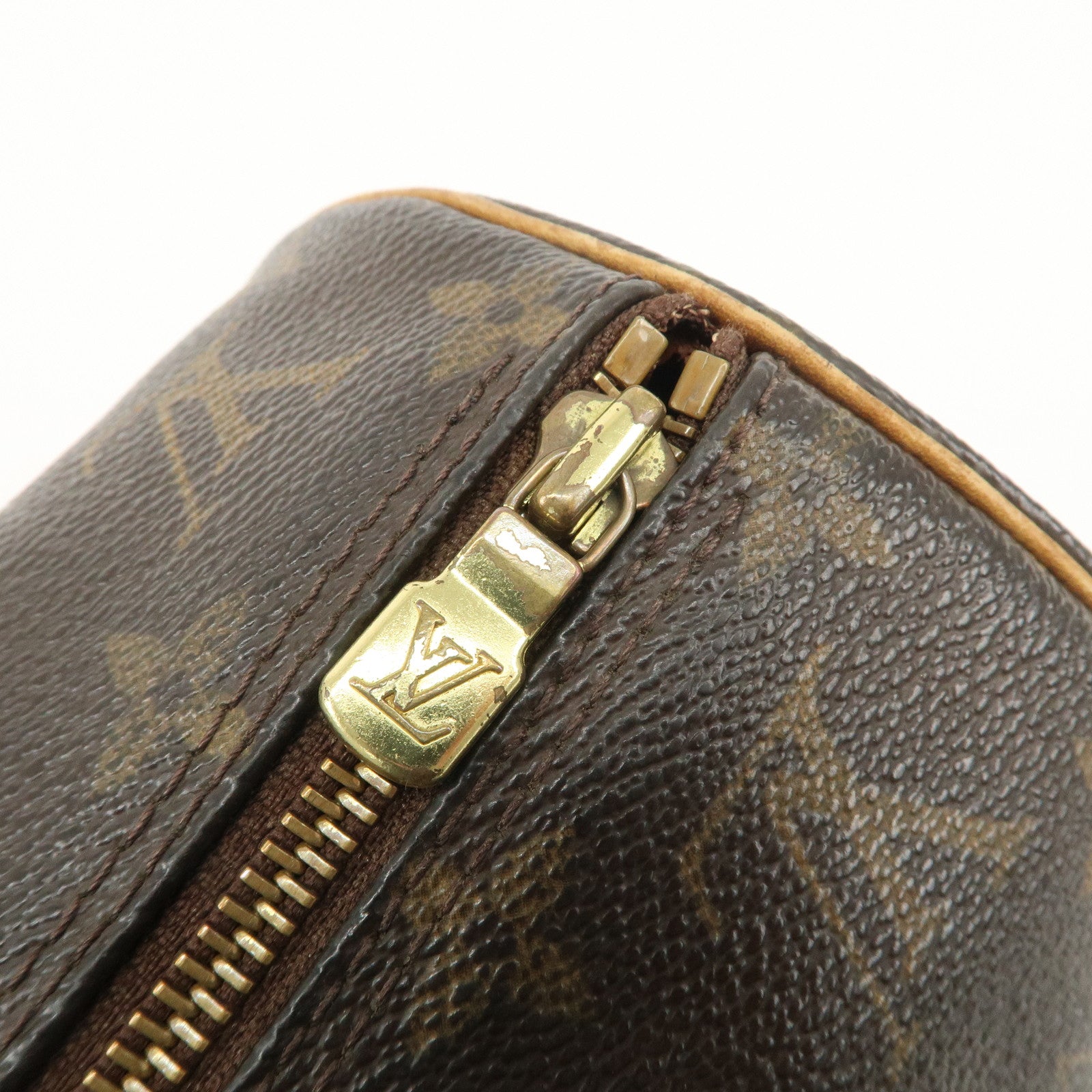 Louis Vuitton Monogram Papillon 30 Hand Bag M51385 Brown Used