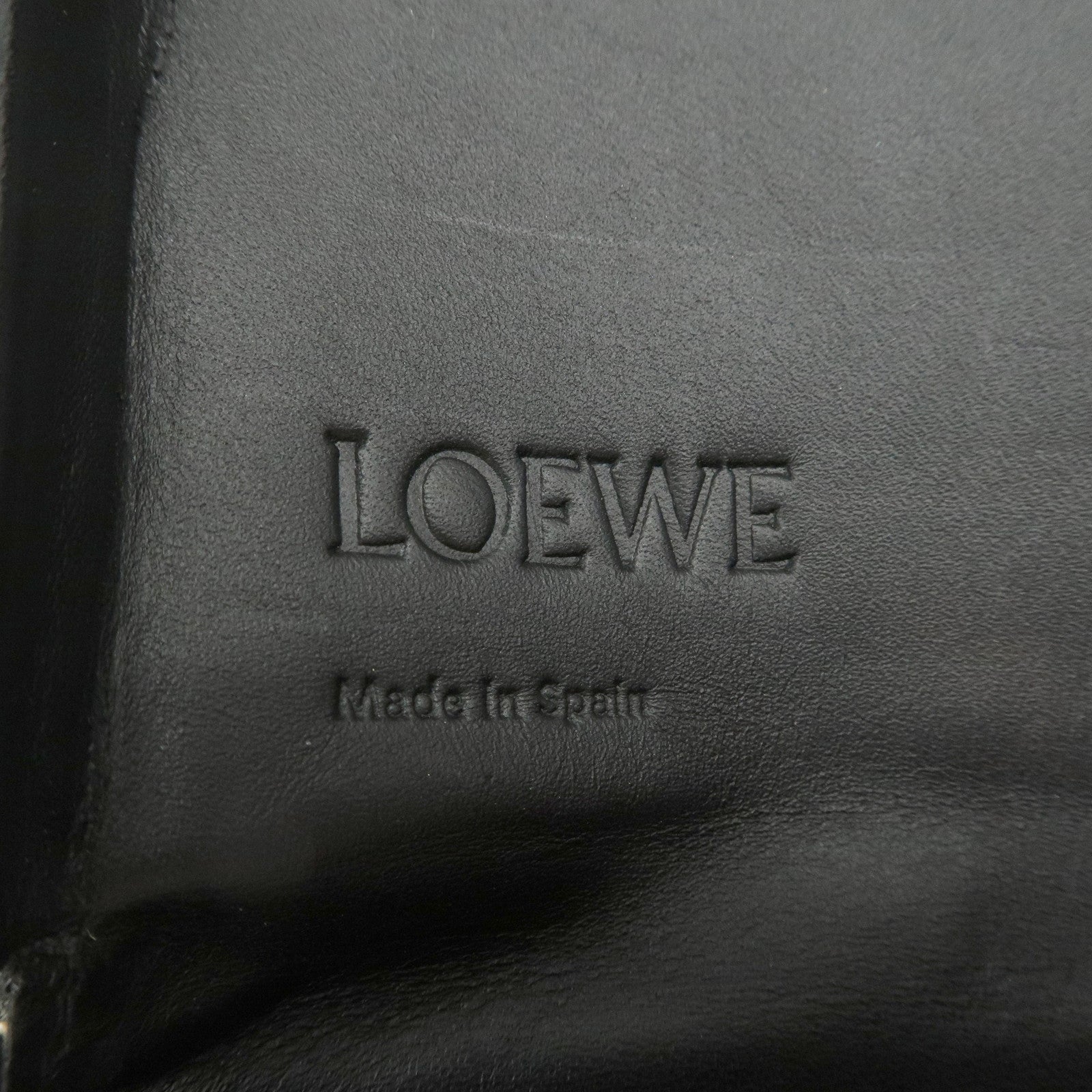 LOEWE Anagram Leather Shoulder Pouch Shoulder Bag Black Used