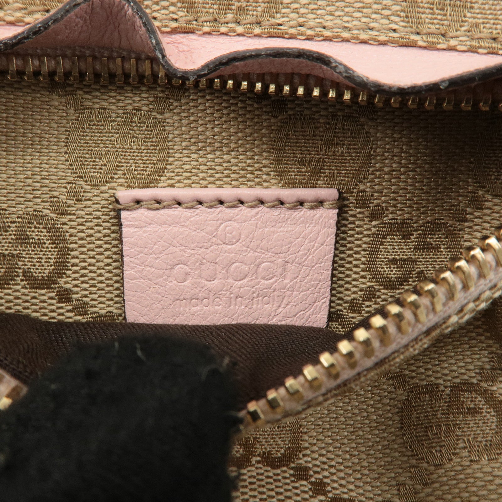 GUCCI GG Canvas Leather Waist Bag Crossbody Bag Beige Pink 28566