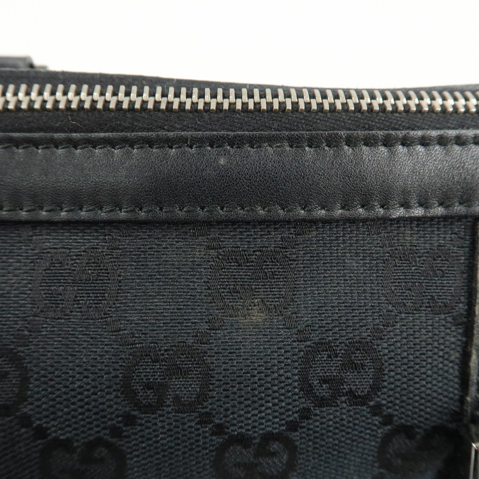 GUCCI GG Canvas Leather Mini Boston Bag Black Used