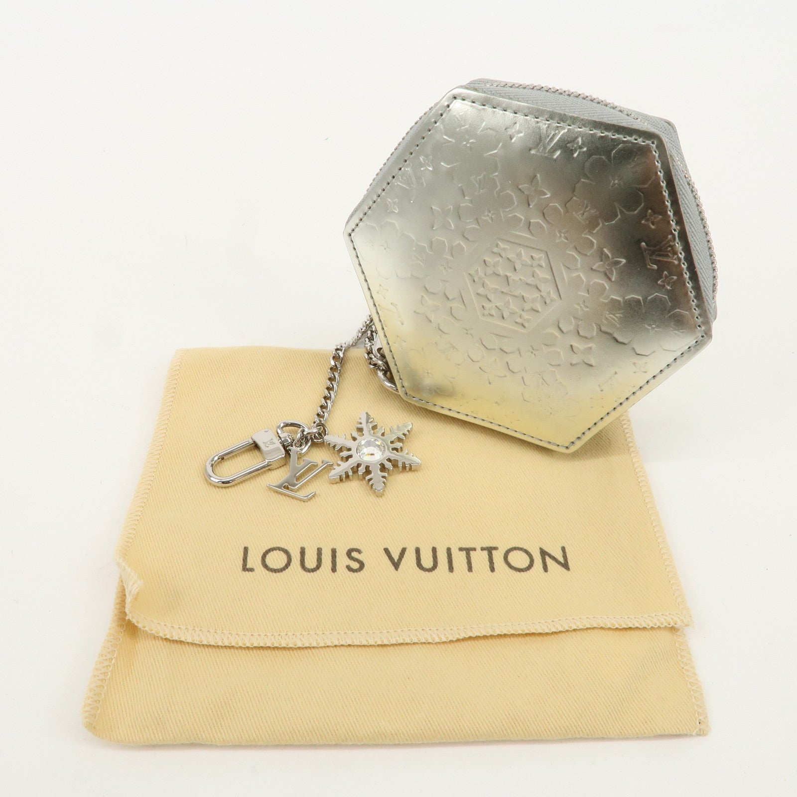 Louis Vuitton Monogram Vernis Porte Monnaie Flocon Argent M58218 Used