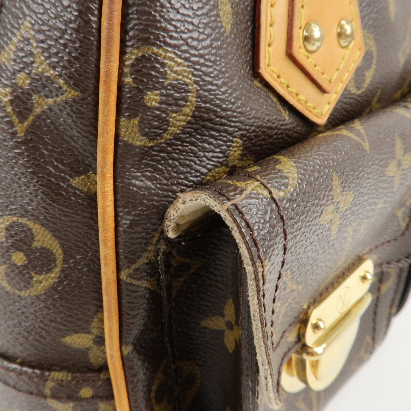 Louis Vuitton Monogram Manhattan PM Hand Bag Brown M40026