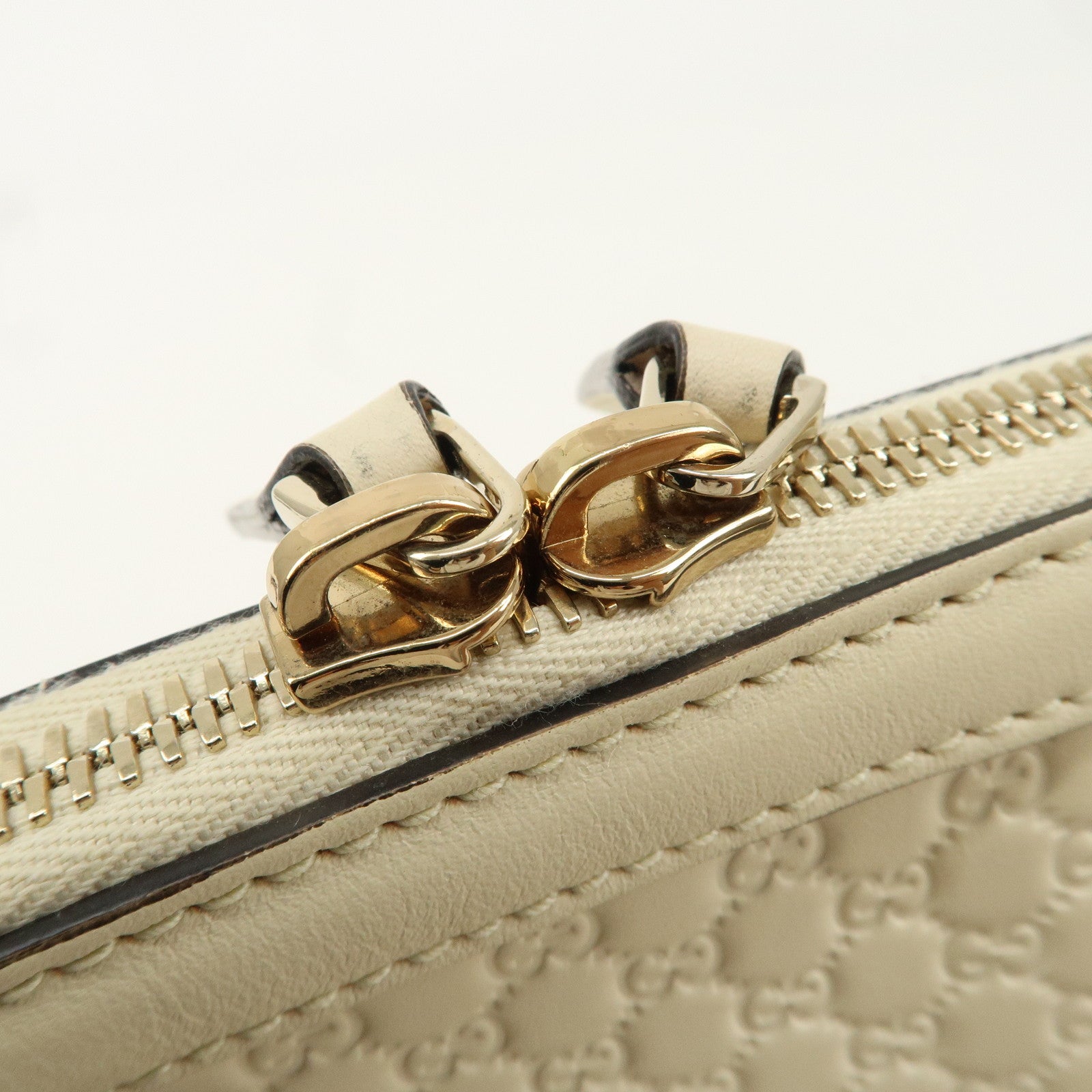 GUCCI Micro Guccissima Leather 2Way Bag Hand Bag Ivory 449663